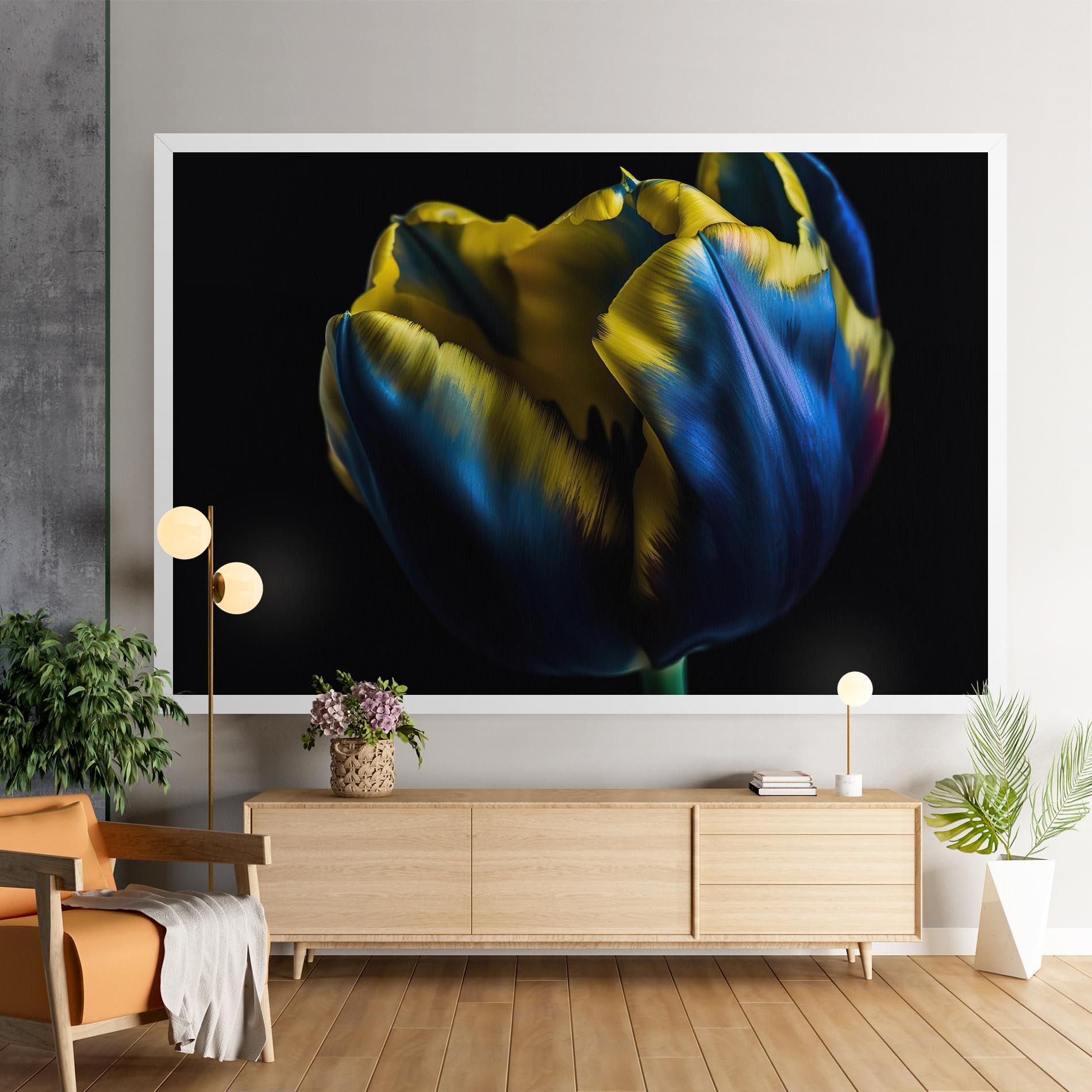 Yellow Blue Tulip mockup 9