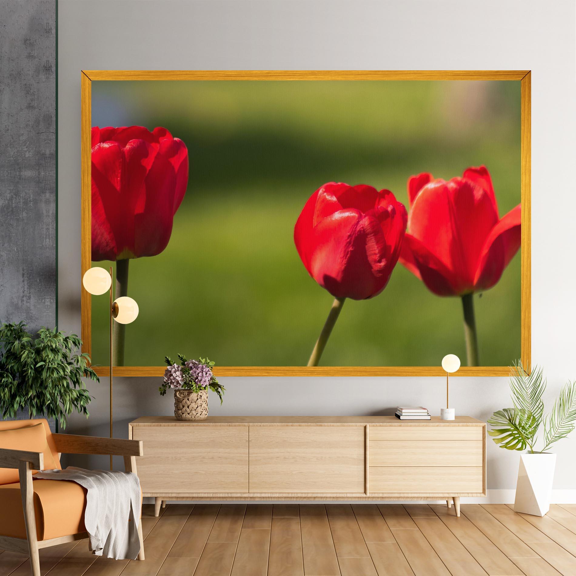 Tablou Canvas 3 Red Tulips mockup 9