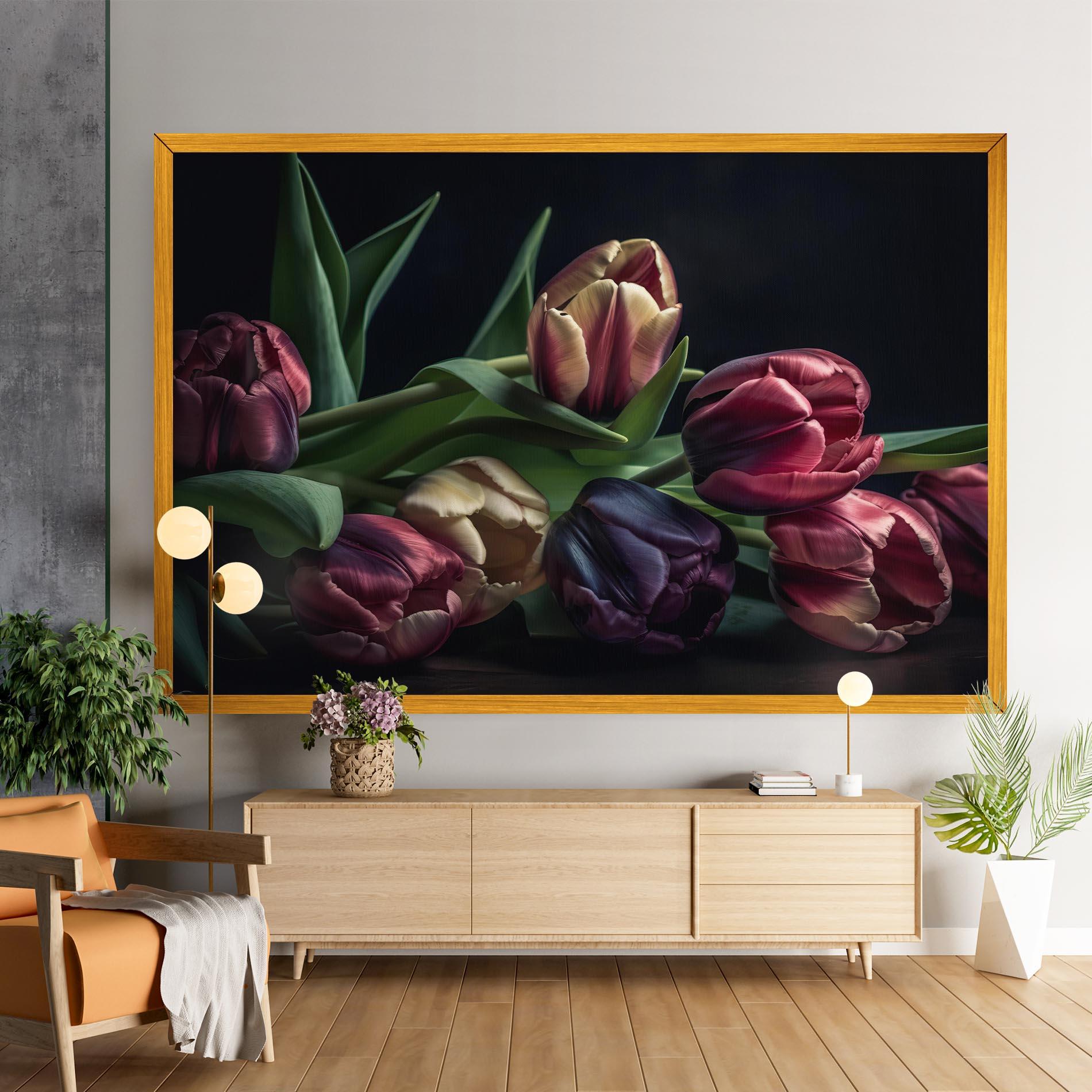Tablou Canvas Dark Purple Tulip mockup 9