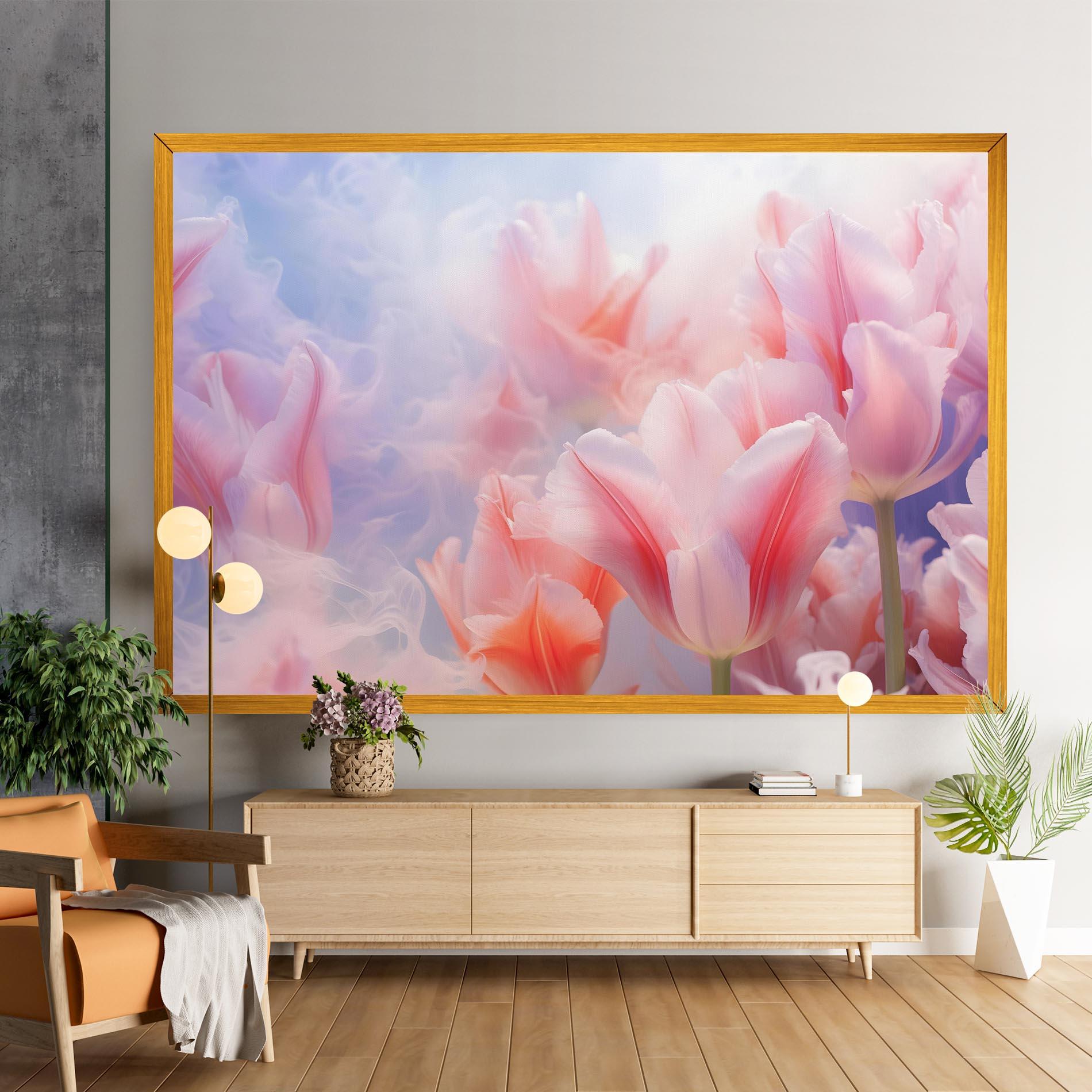 Tablou Canvas Dreamy Pink Tulips mockup 9