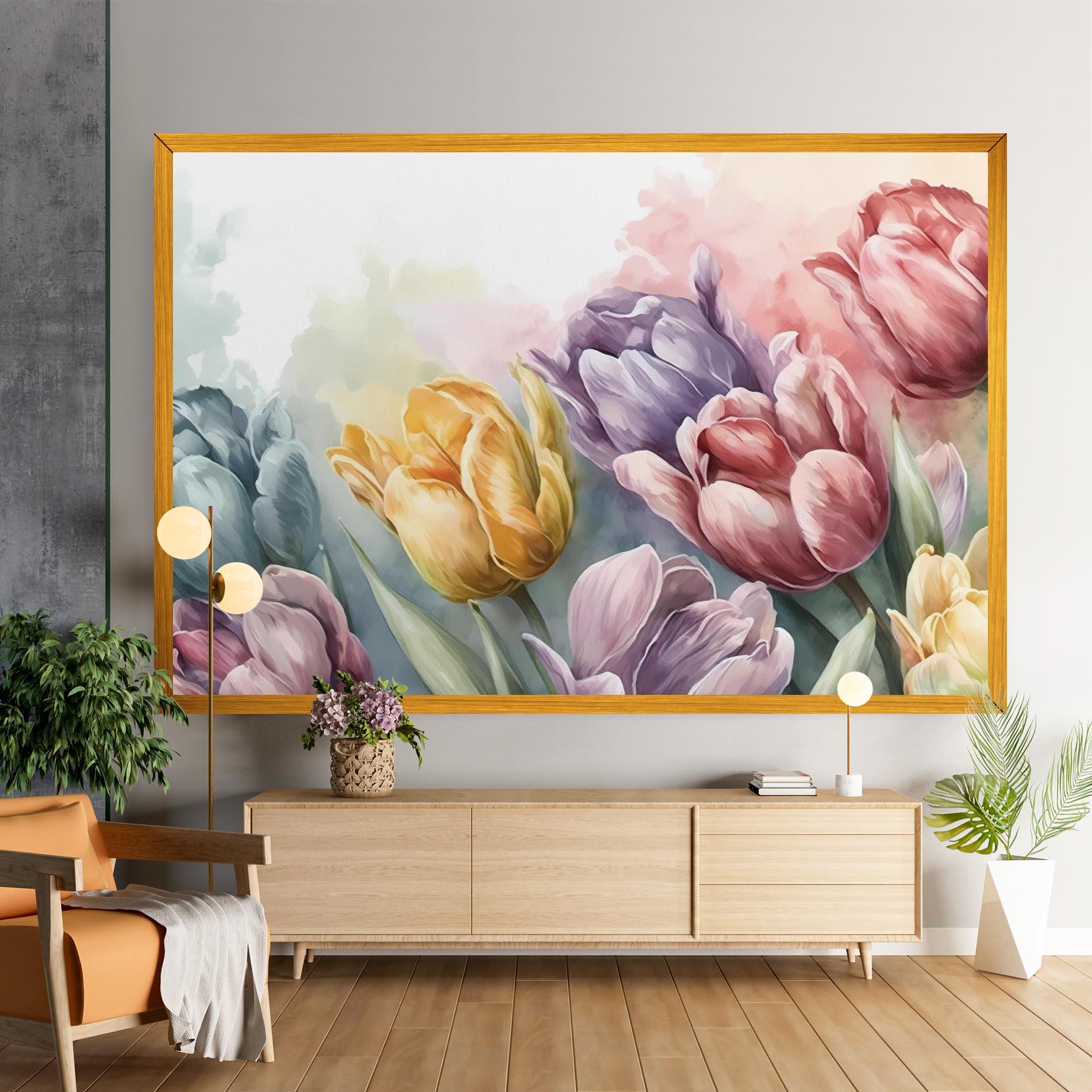 Tablou Canvas Pastel Tulips mockup 9