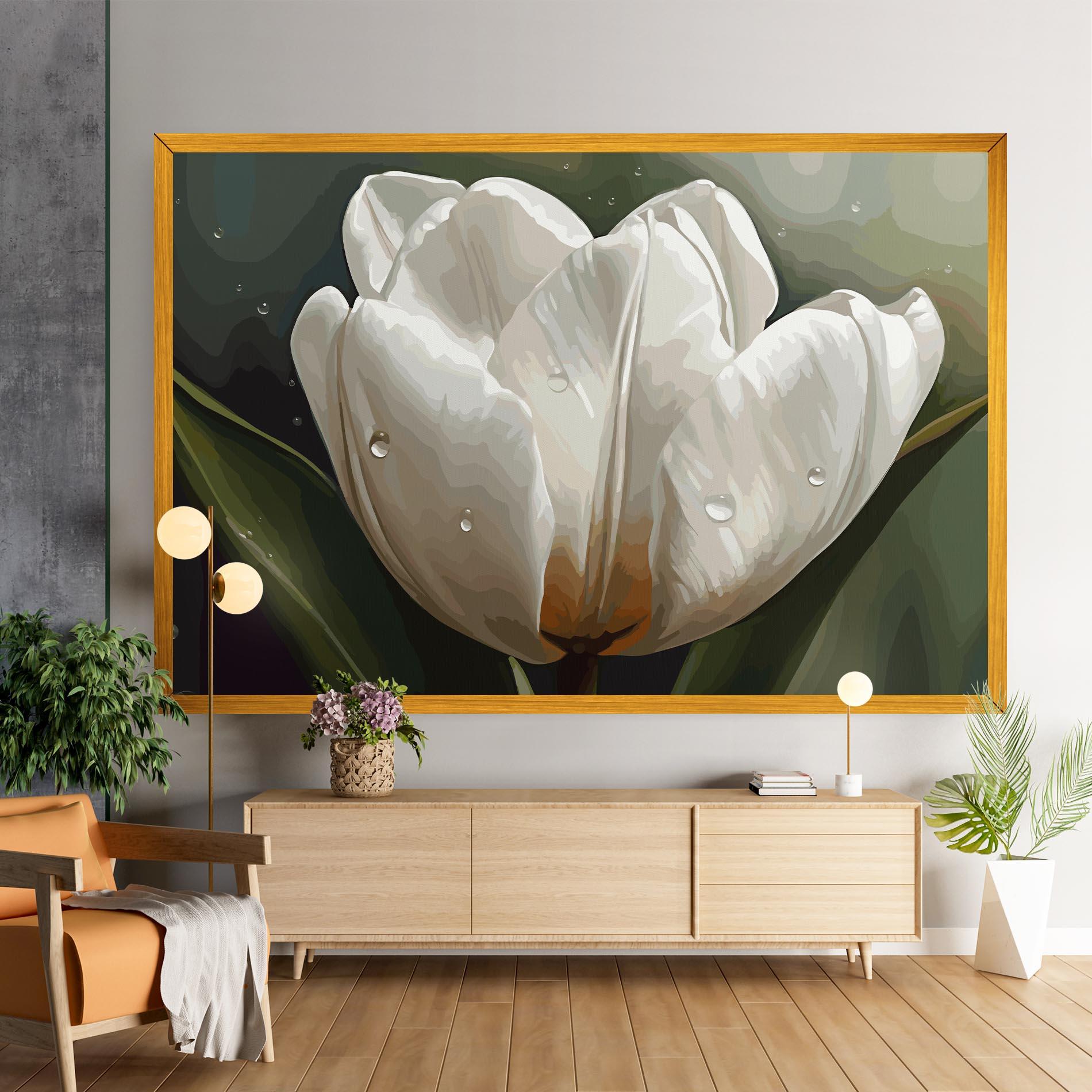 Tablou Canvas Pretty White Tulip mockup 9