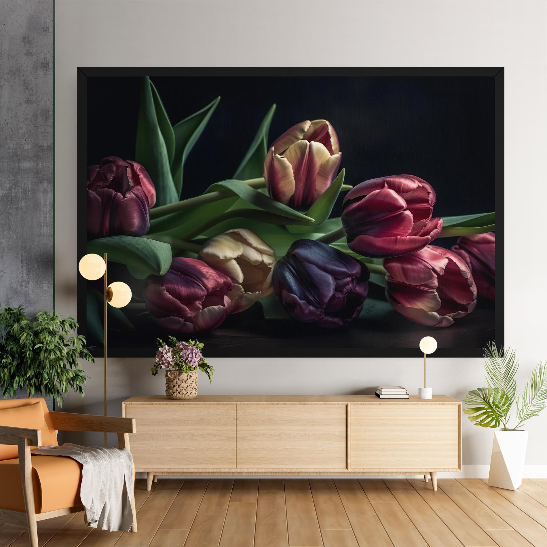 Tablou Canvas Dark Purple Tulip mockup 9