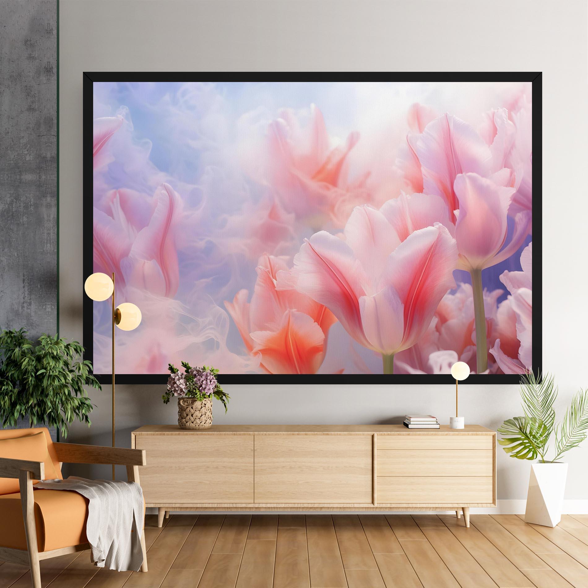 Tablou Canvas Dreamy Pink Tulips mockup 9