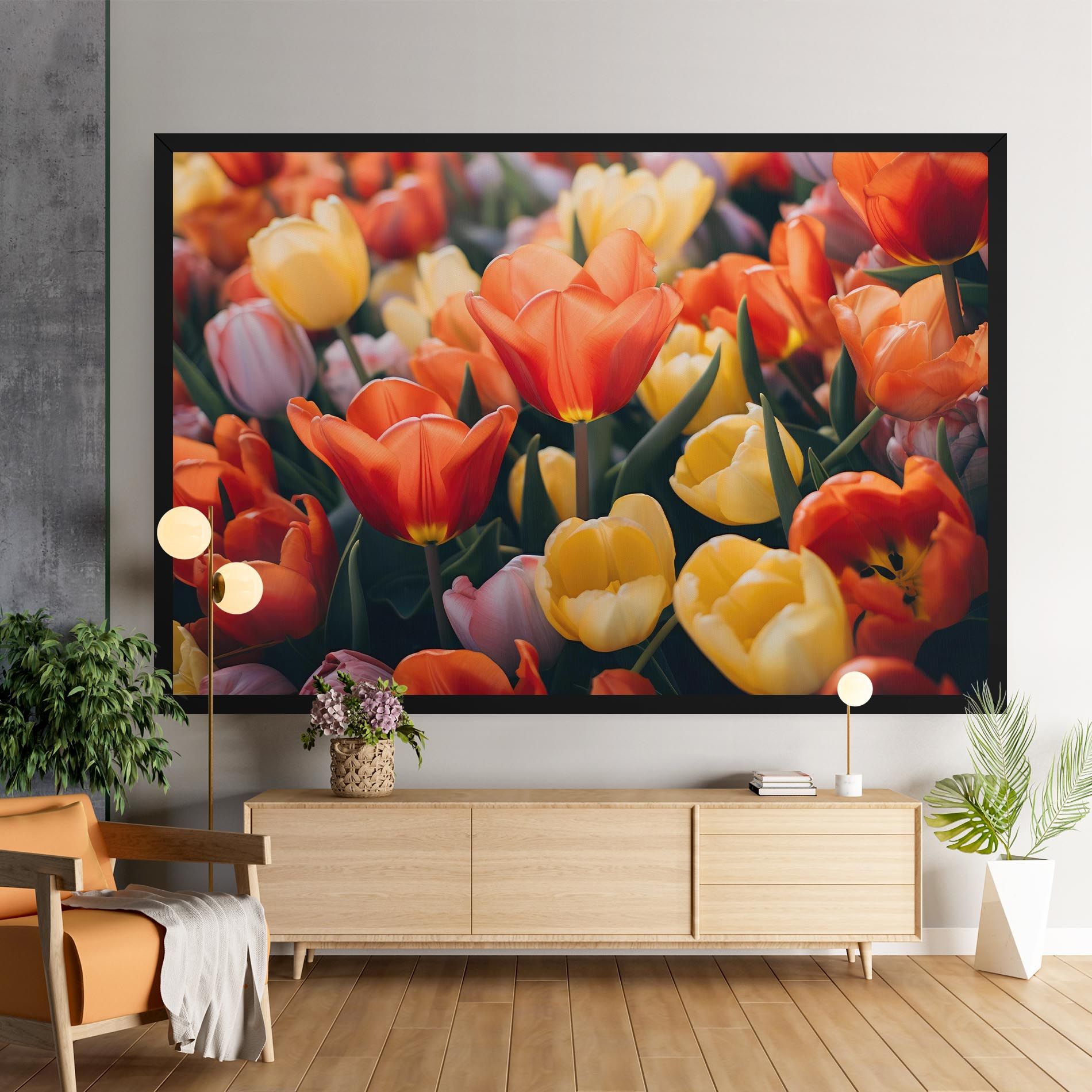 Orange Yellow Tulips mockup 9
