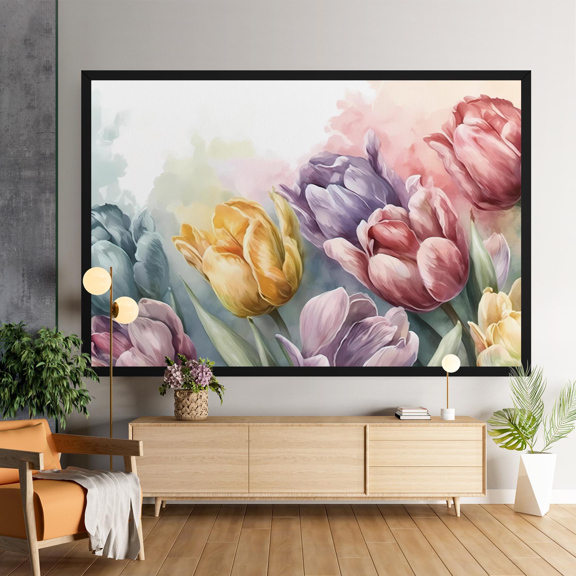 Tablou Canvas Pastel Tulips mockup 9