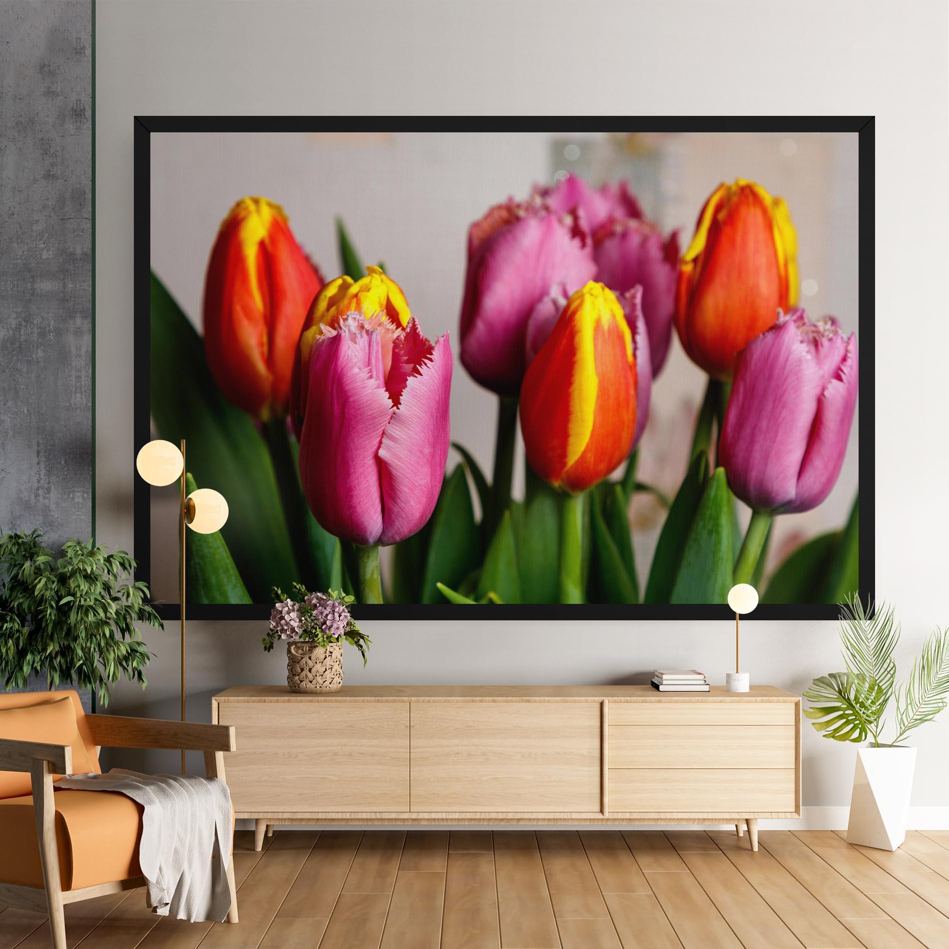 Tablou Canvas Pink Orange Tulips mockup 9