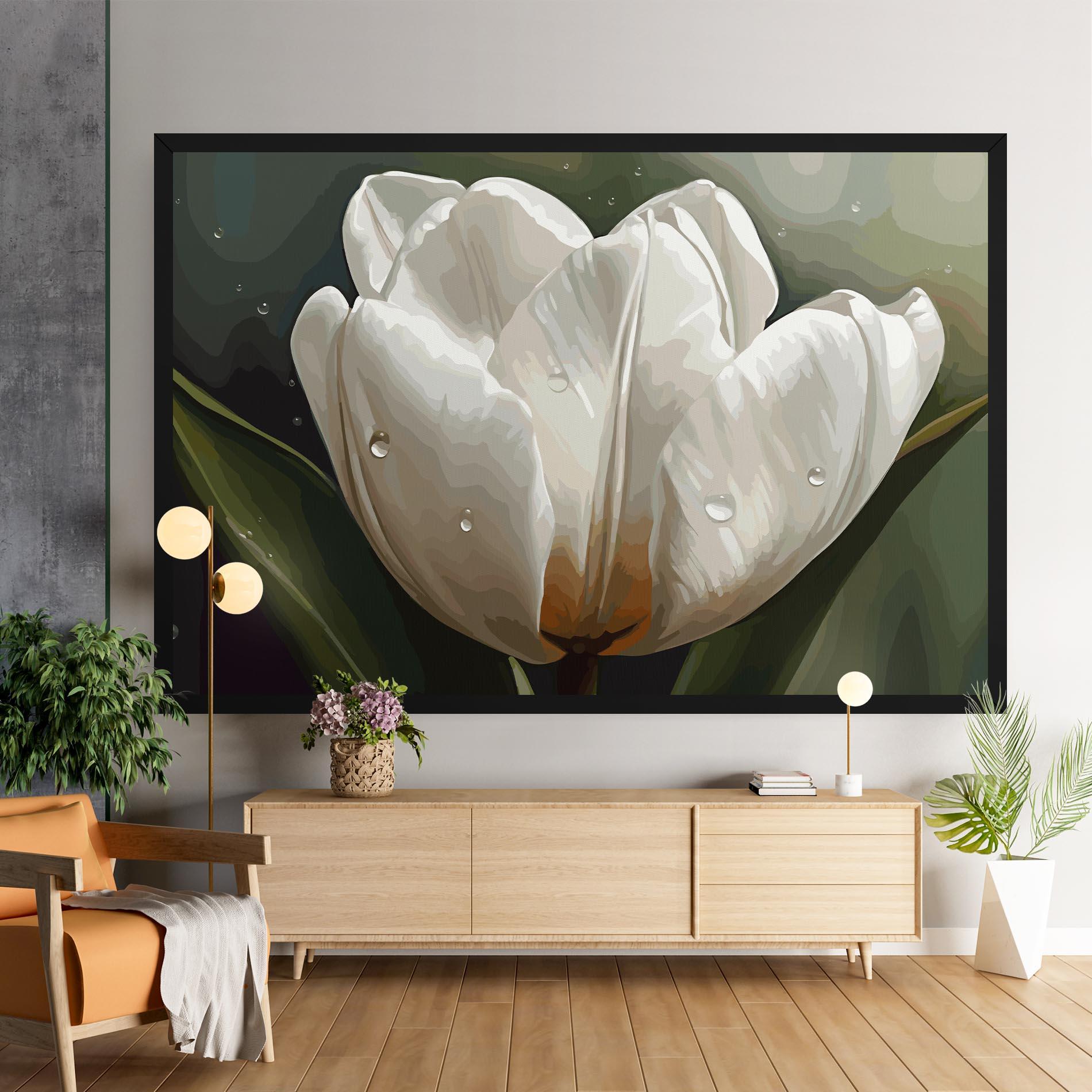 Tablou Canvas Pretty White Tulip mockup 9