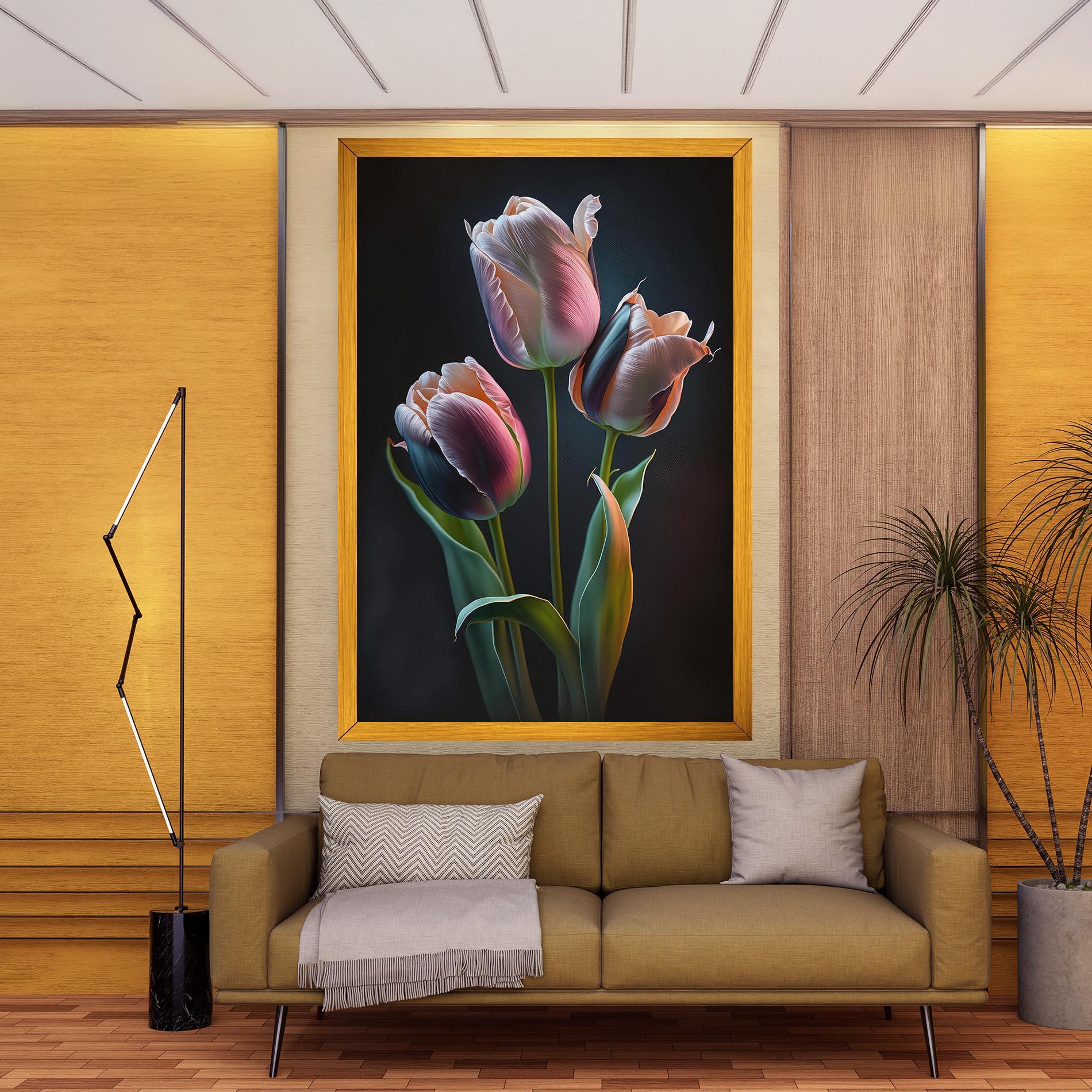 Tablou Canvas Light Purple Tulips mockup 9