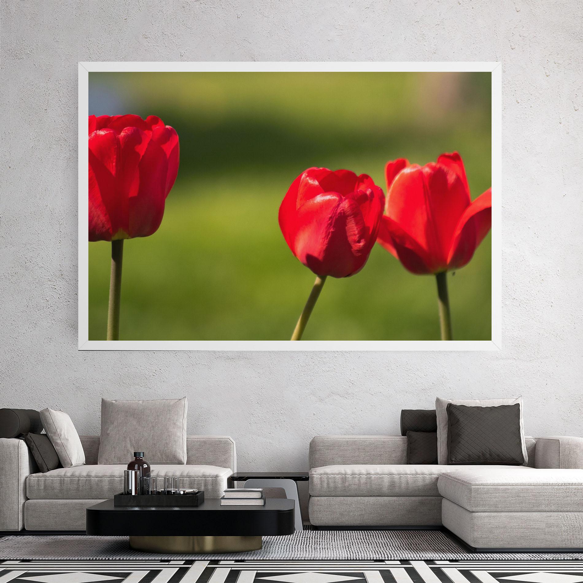 Tablou Canvas 3 Red Tulips mockup 2