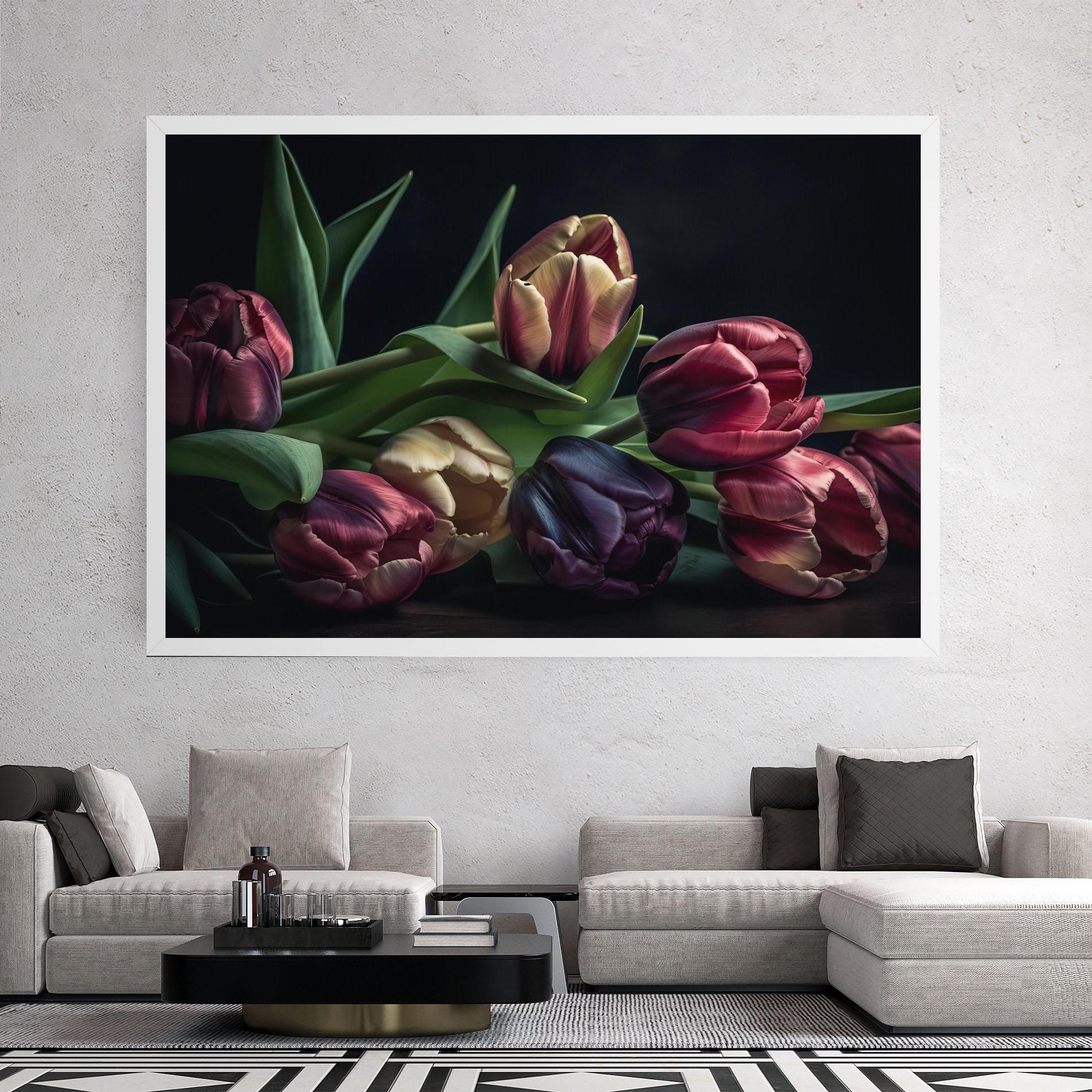 Tablou Canvas Dark Purple Tulip mockup 2