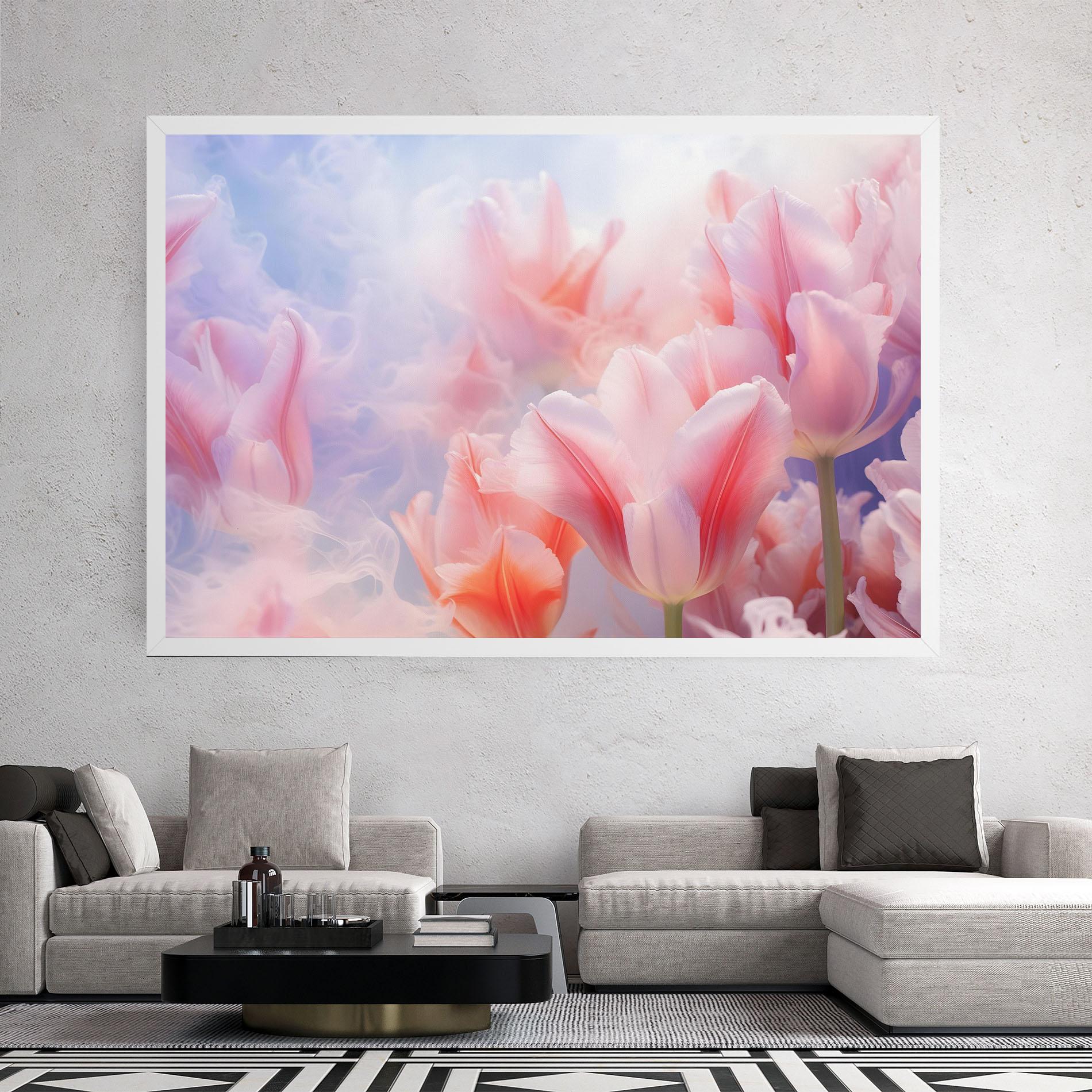 Tablou Canvas Dreamy Pink Tulips mockup 2