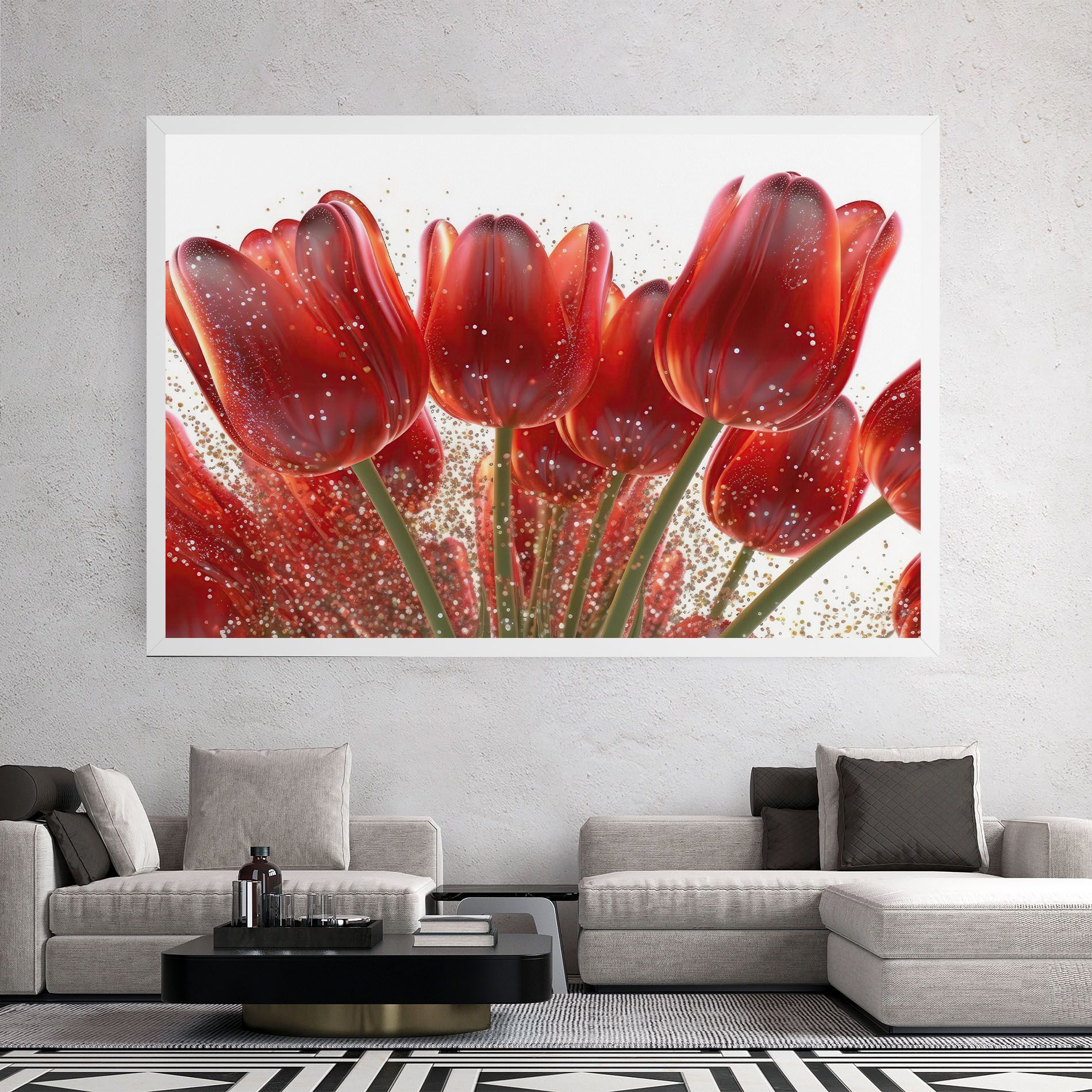 Glitter Red Tulips mockup 2