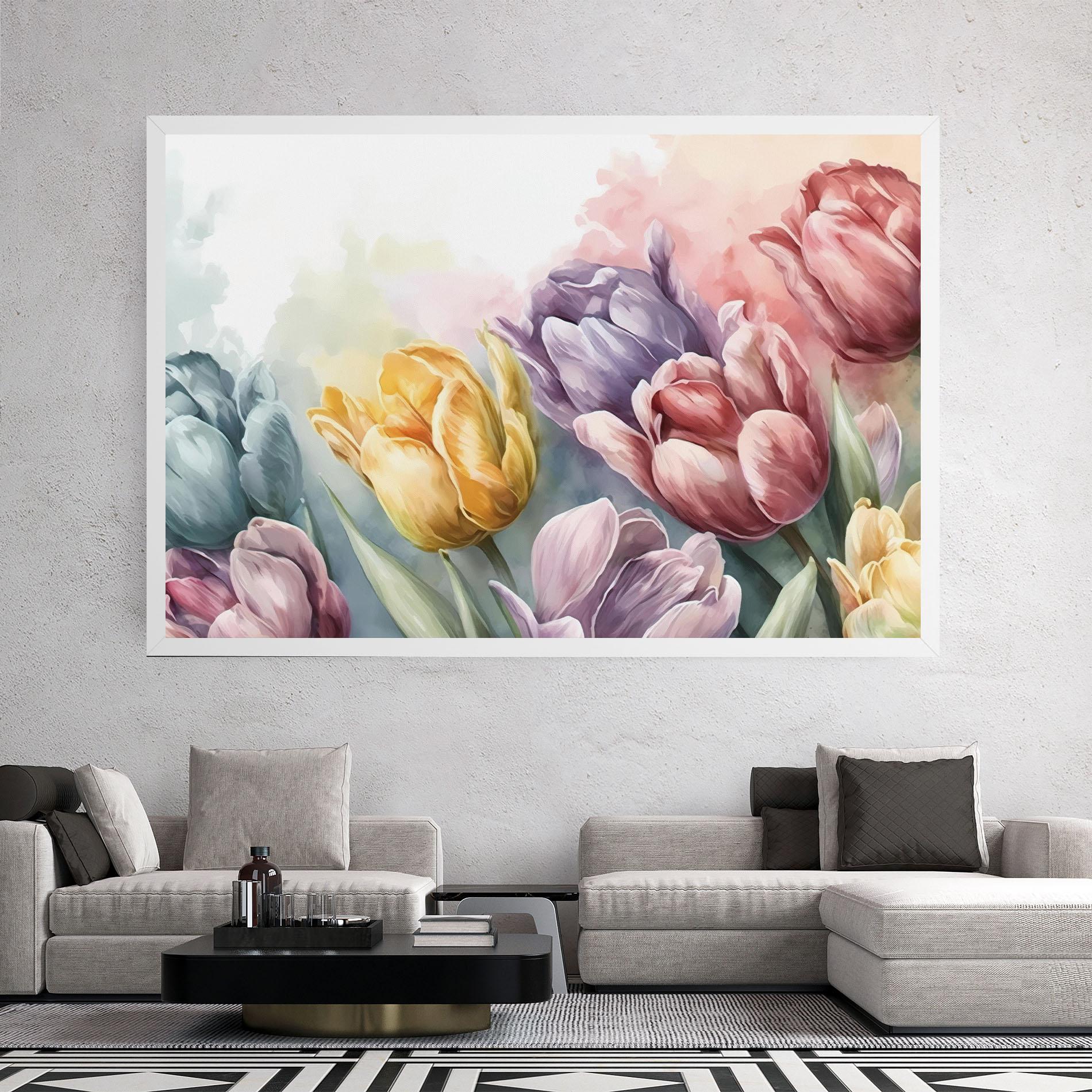 Tablou Canvas Pastel Tulips mockup 2