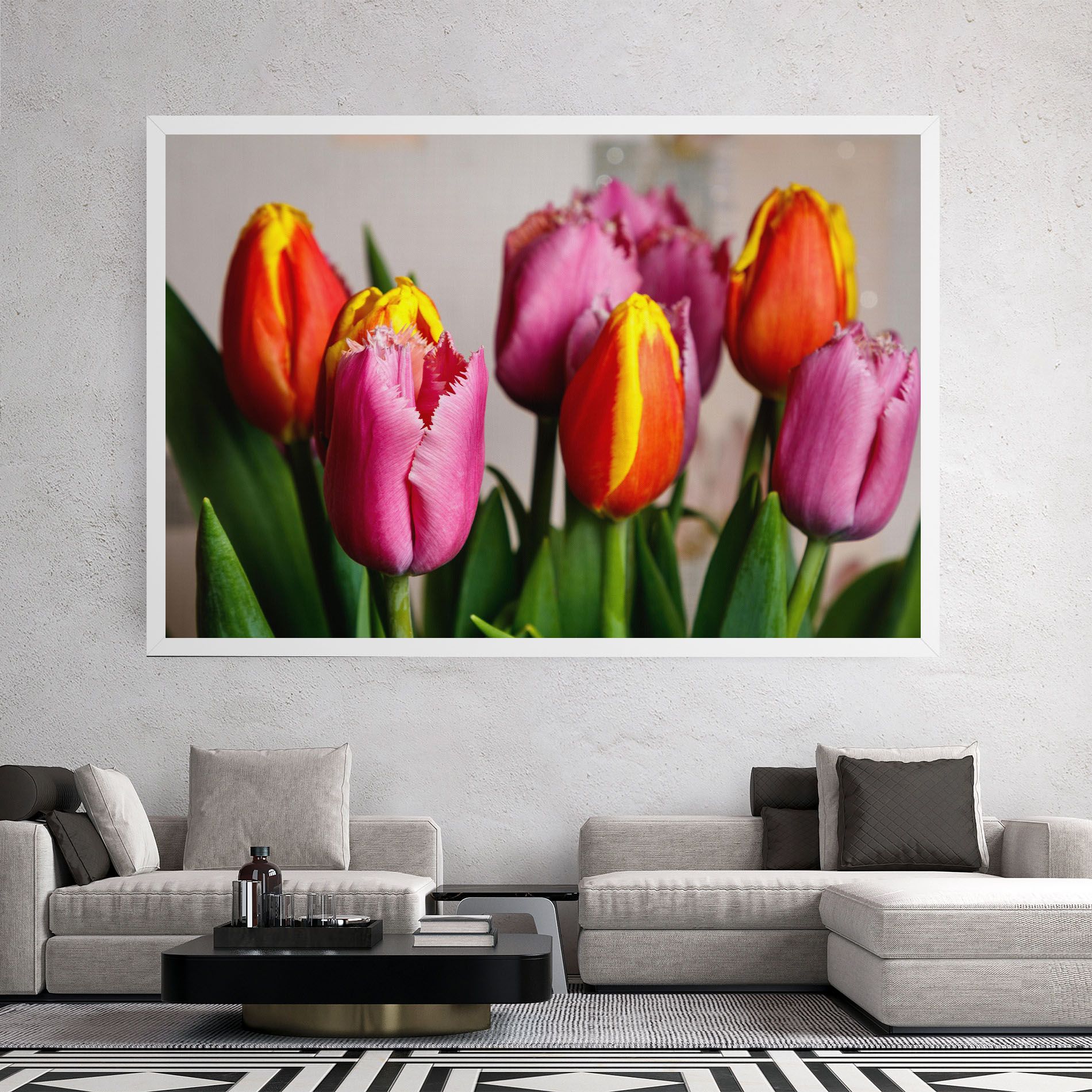 Pink Orange Tulips mockup 2