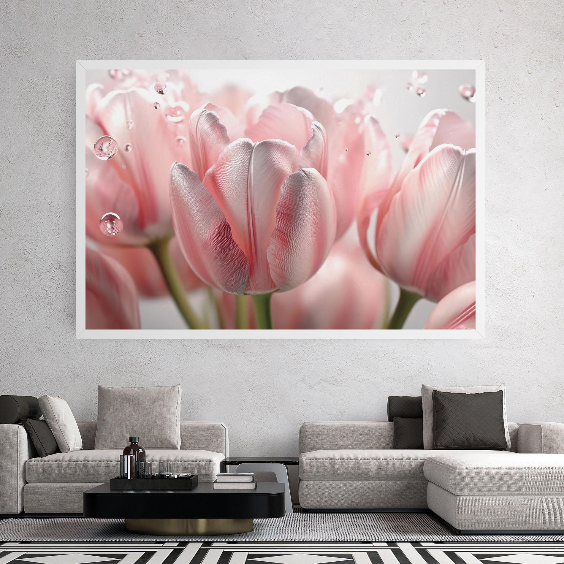 Tablou Canvas Pink Pretty Tulips mockup 2