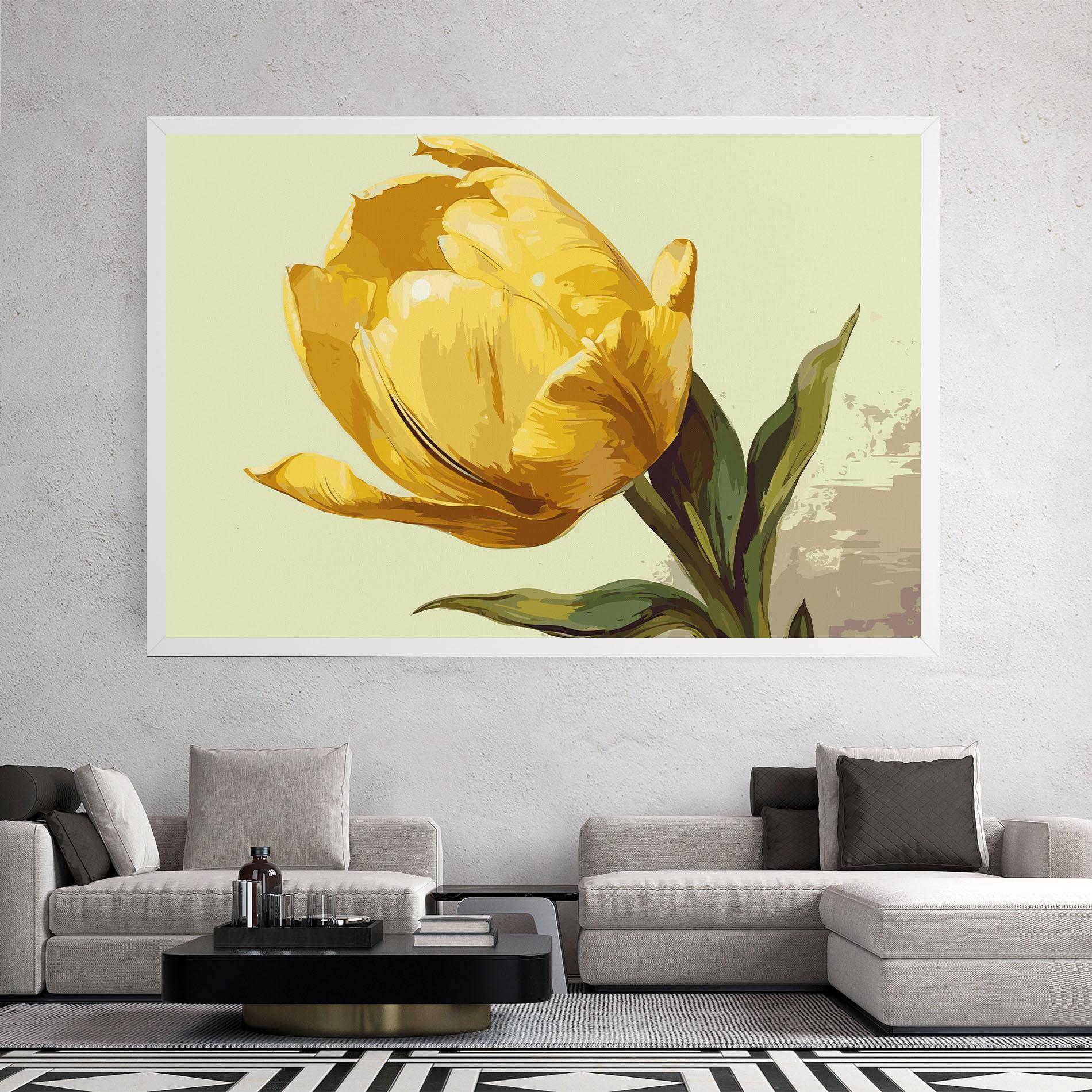 Tablou Canvas Yellow Shiny Tulip mockup 2