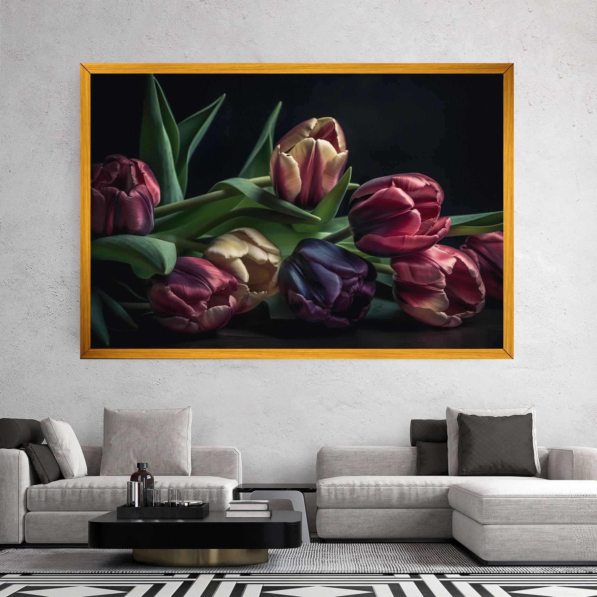 Tablou Canvas Dark Purple Tulip mockup 2