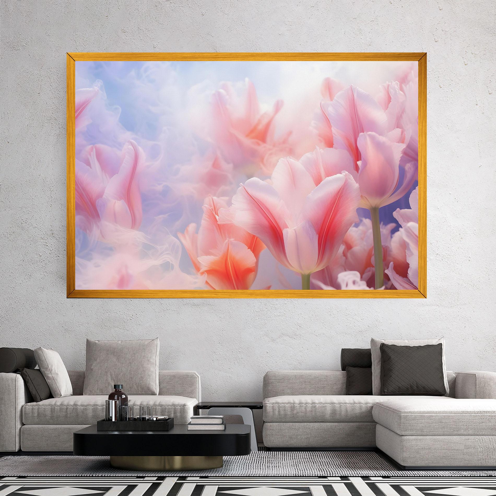 Tablou Canvas Dreamy Pink Tulips mockup 2