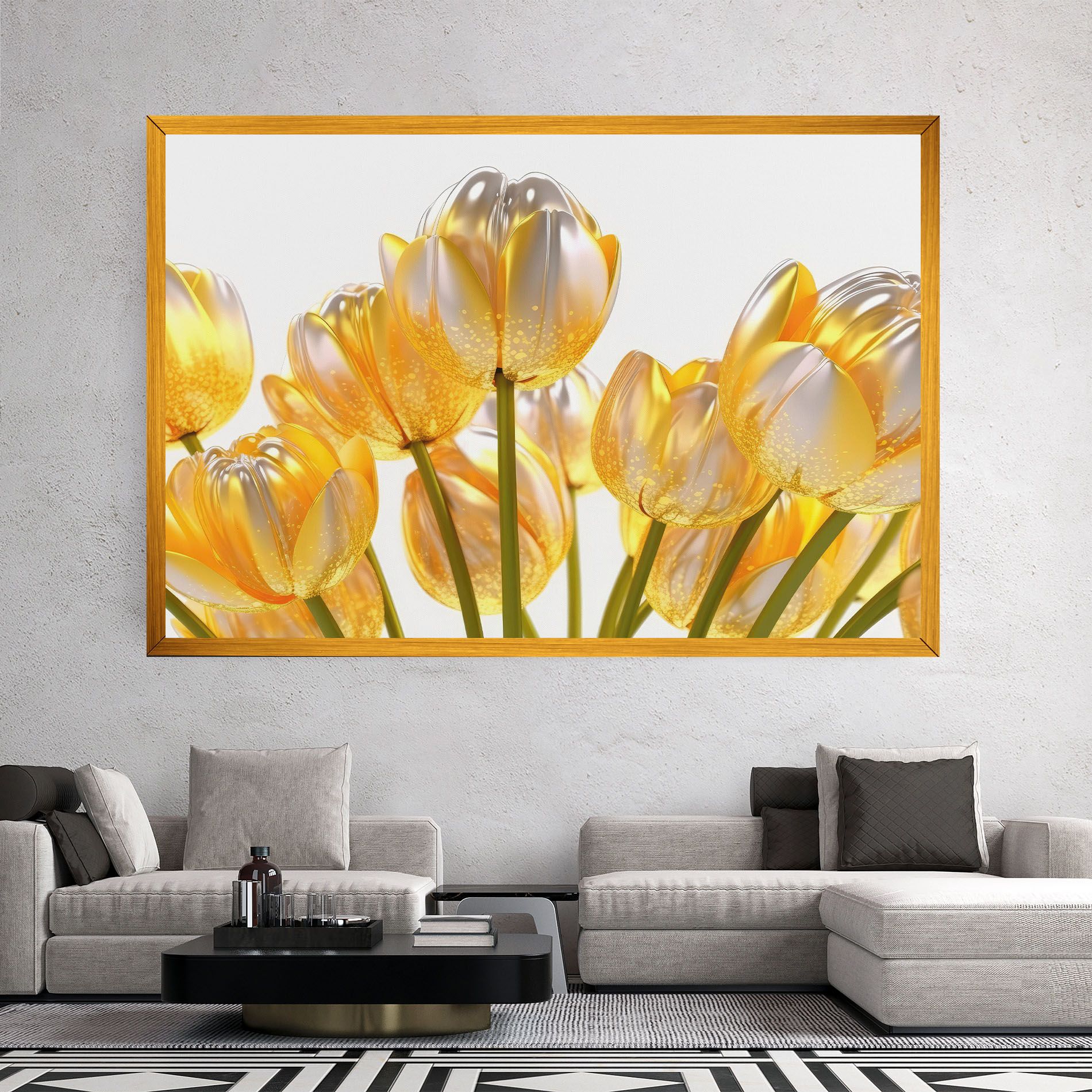 Gold White Tulips mockup 2