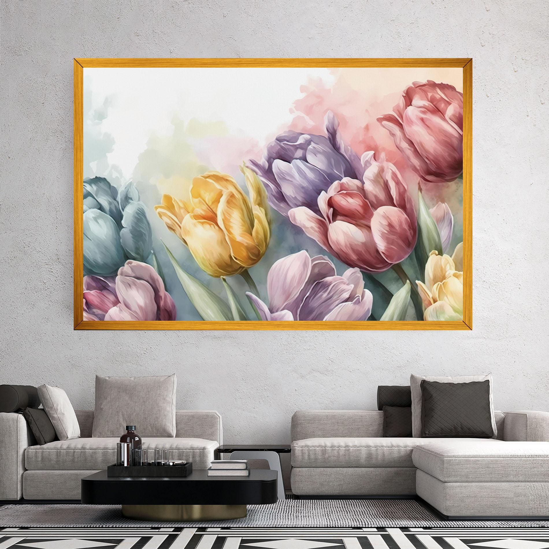 Tablou Canvas Pastel Tulips mockup 2