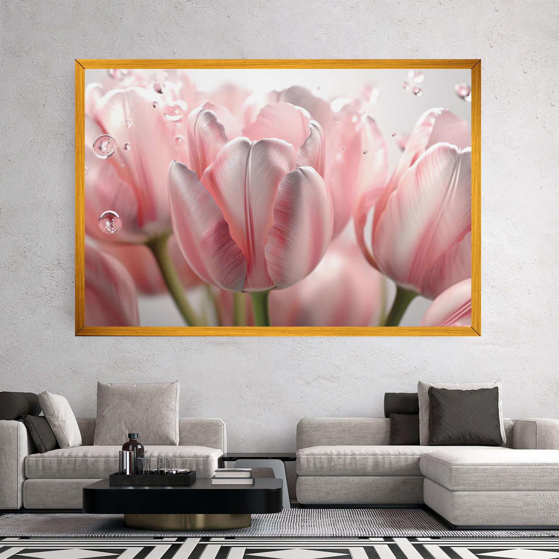 Tablou Canvas Pink Pretty Tulips mockup 2