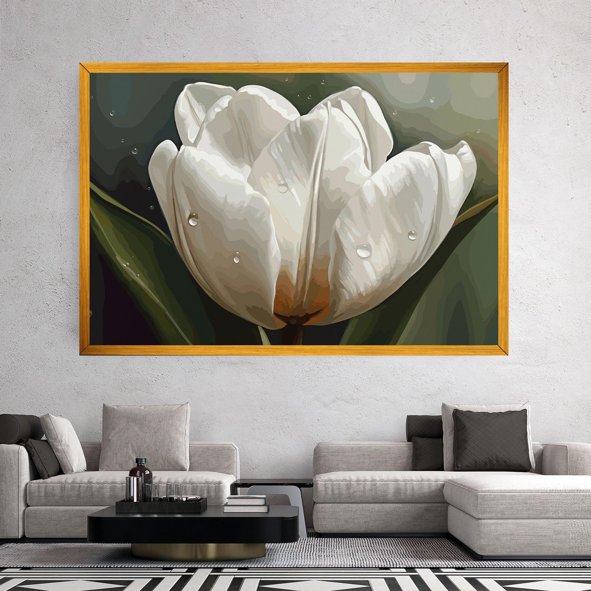 Tablou Canvas Pretty White Tulip mockup 2