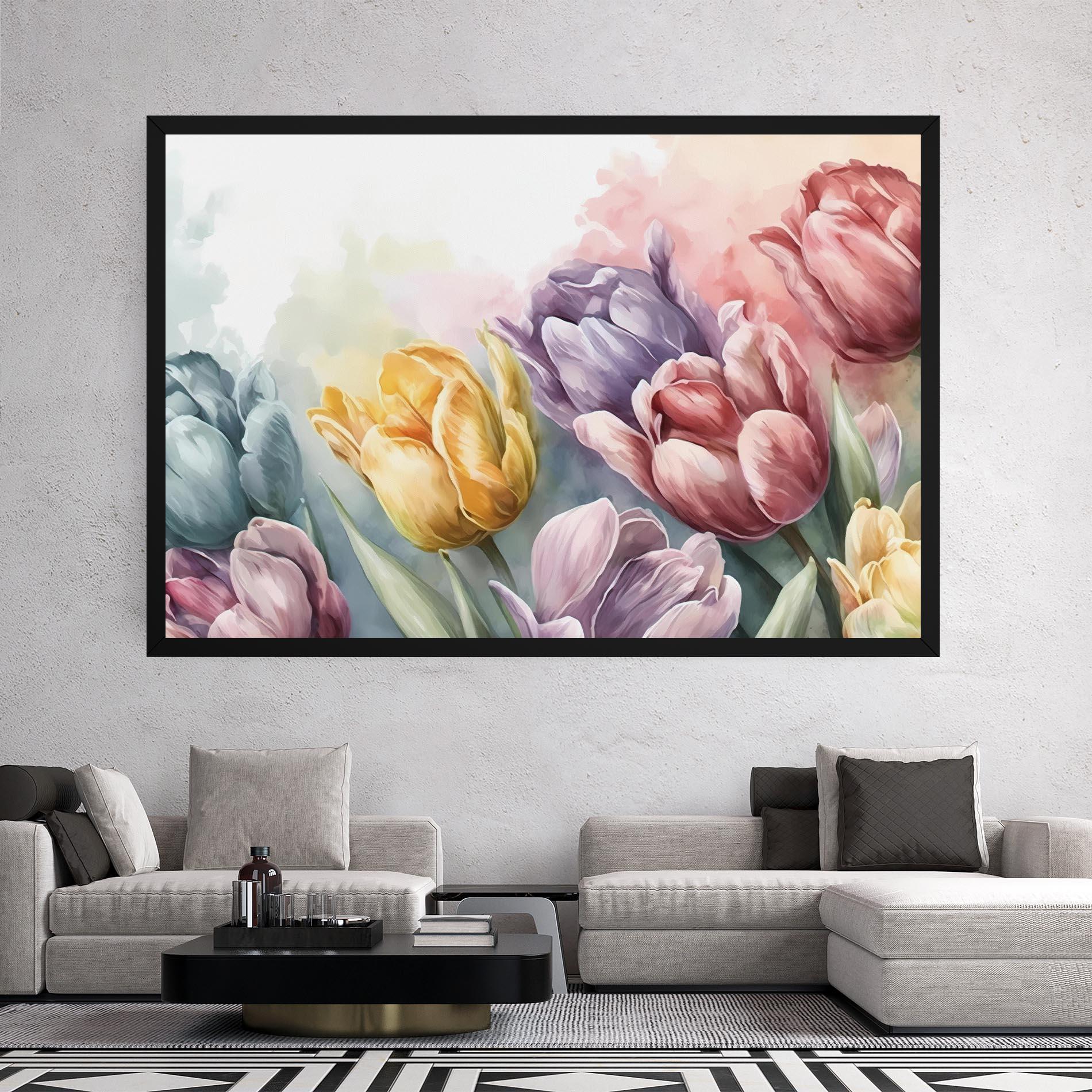 Tablou Canvas Pastel Tulips mockup 2