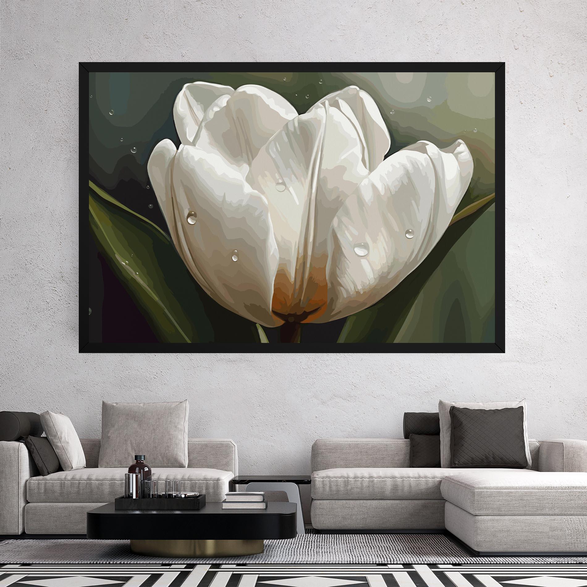 Tablou Canvas Pretty White Tulip mockup 2