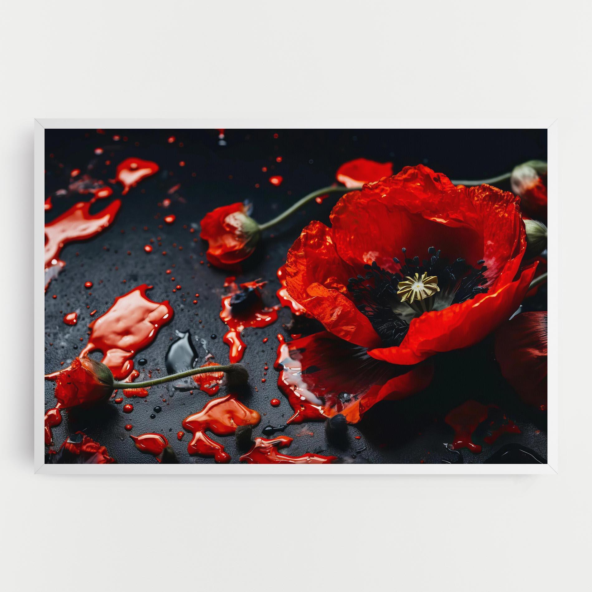 Tablou Canvas Beautiful Red Poppy Liquid mockup 0
