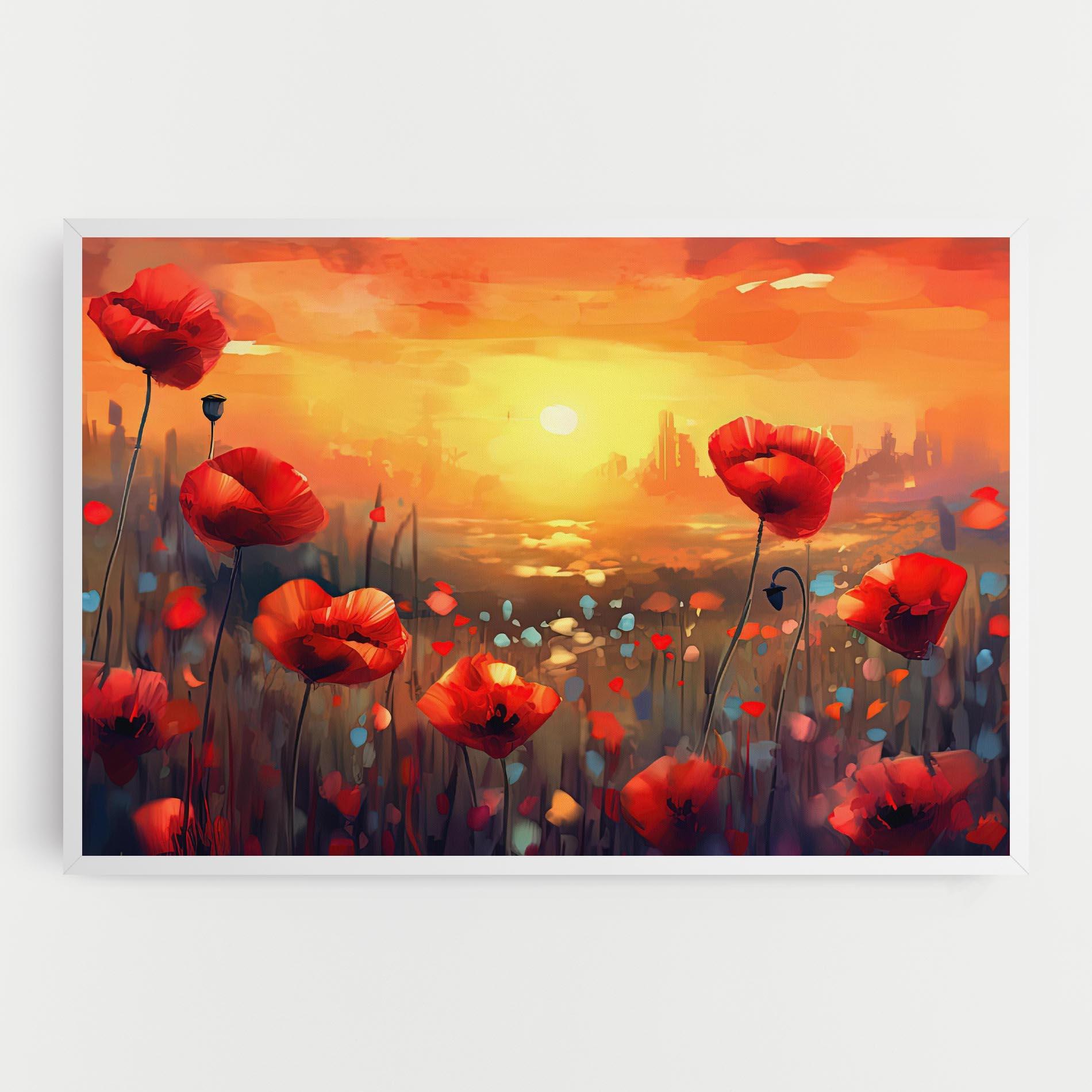 Tablou Canvas Sunrise Painting Poppies mockup 0