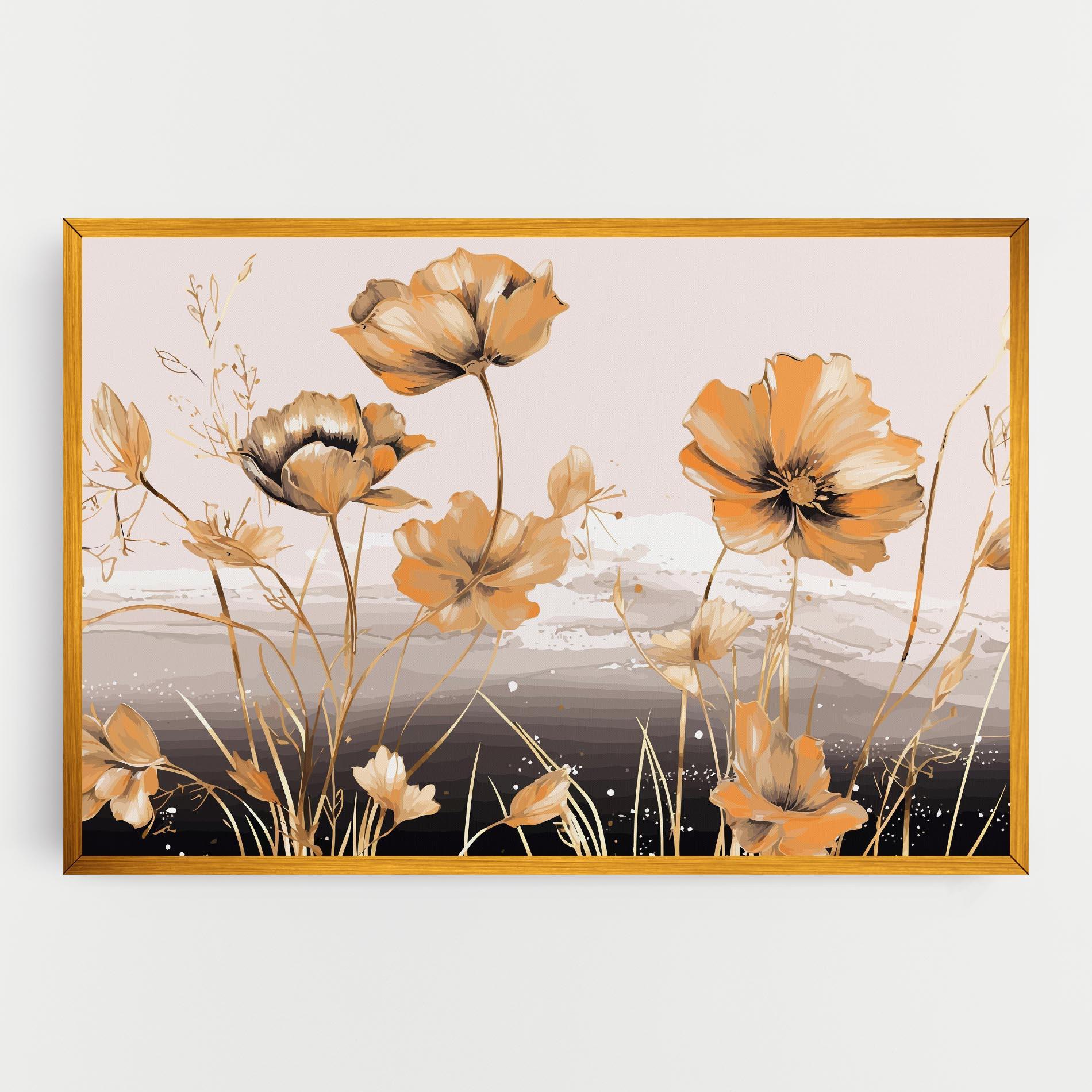 Tablou Canvas Gold Black Poppy mockup 0