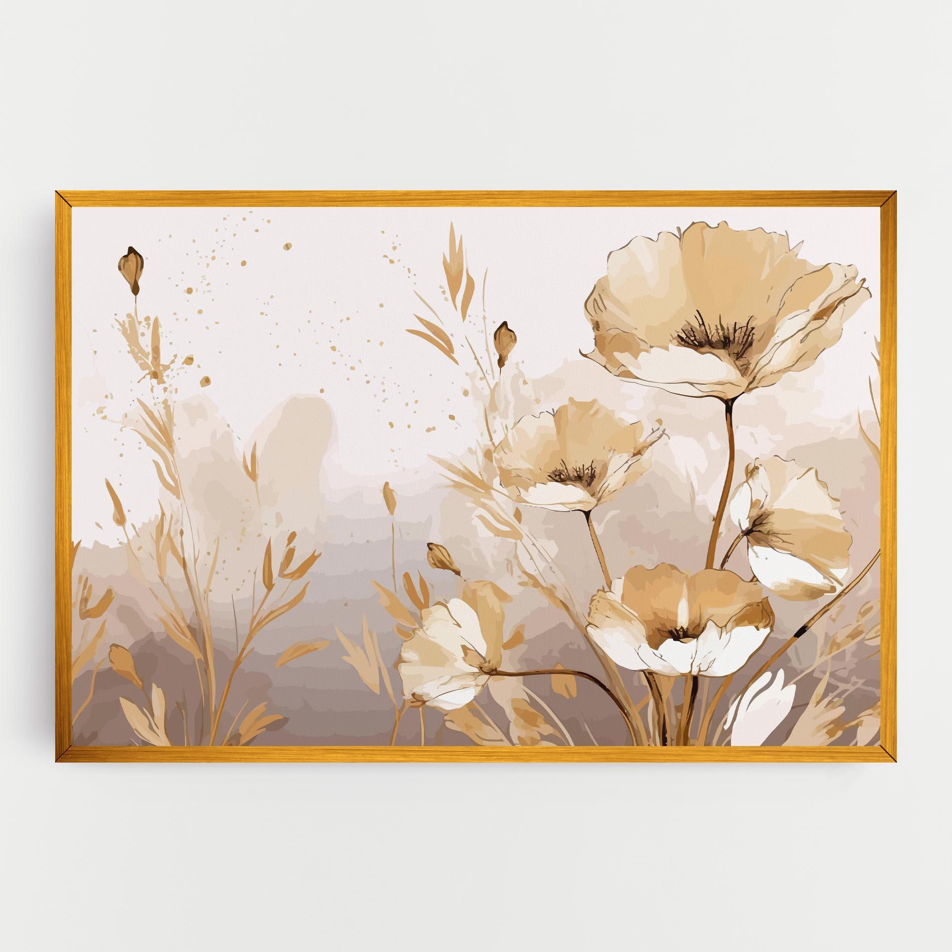 Tablou Canvas Gold Cream Poppy mockup 0
