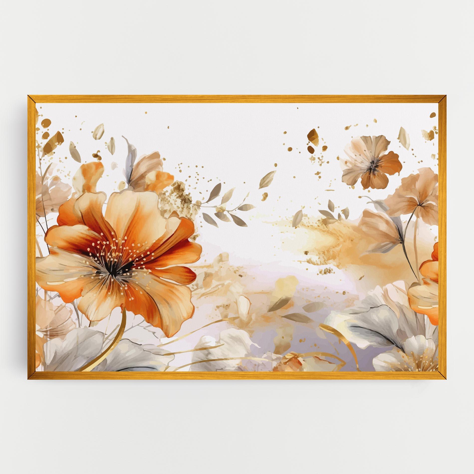Tablou Canvas Gold Orange Poppy mockup 0