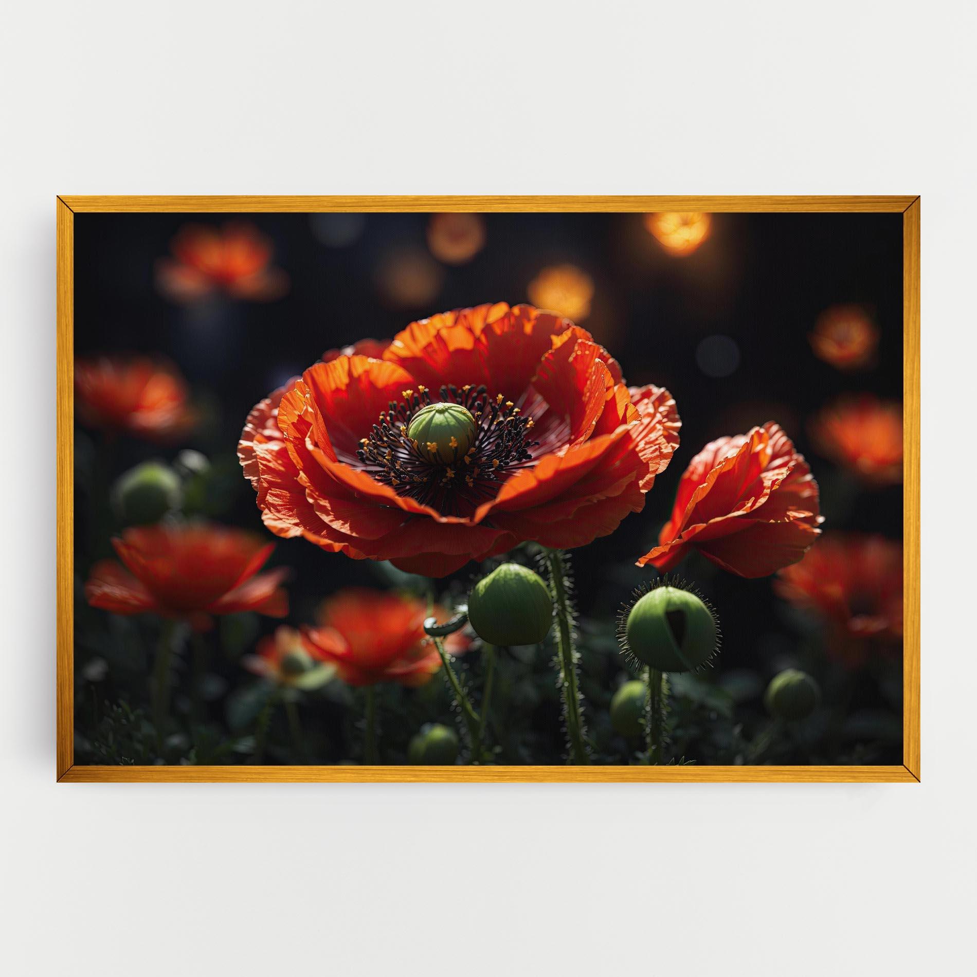 Tablou Canvas Red Poppy Close Up mockup 0