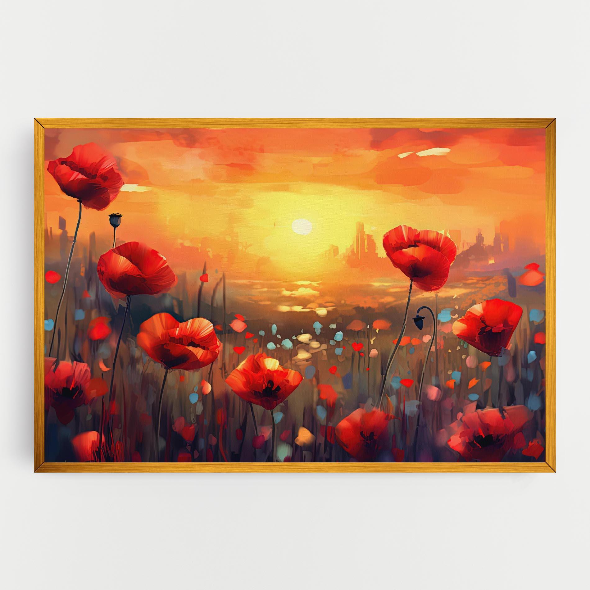 Tablou Canvas Sunrise Painting Poppies mockup 0