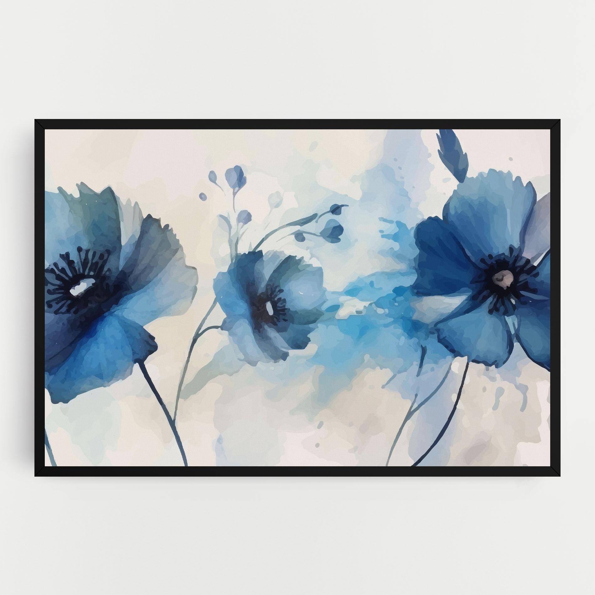 Tablou Canvas Blue Poppies mockup 0