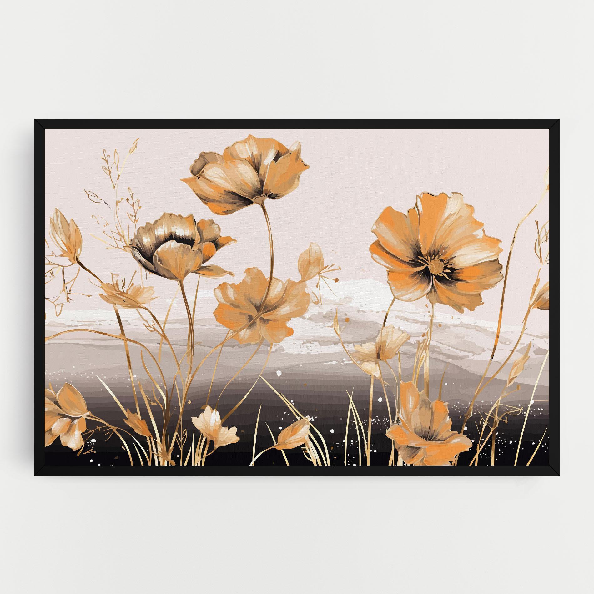 Tablou Canvas Gold Black Poppy mockup 0