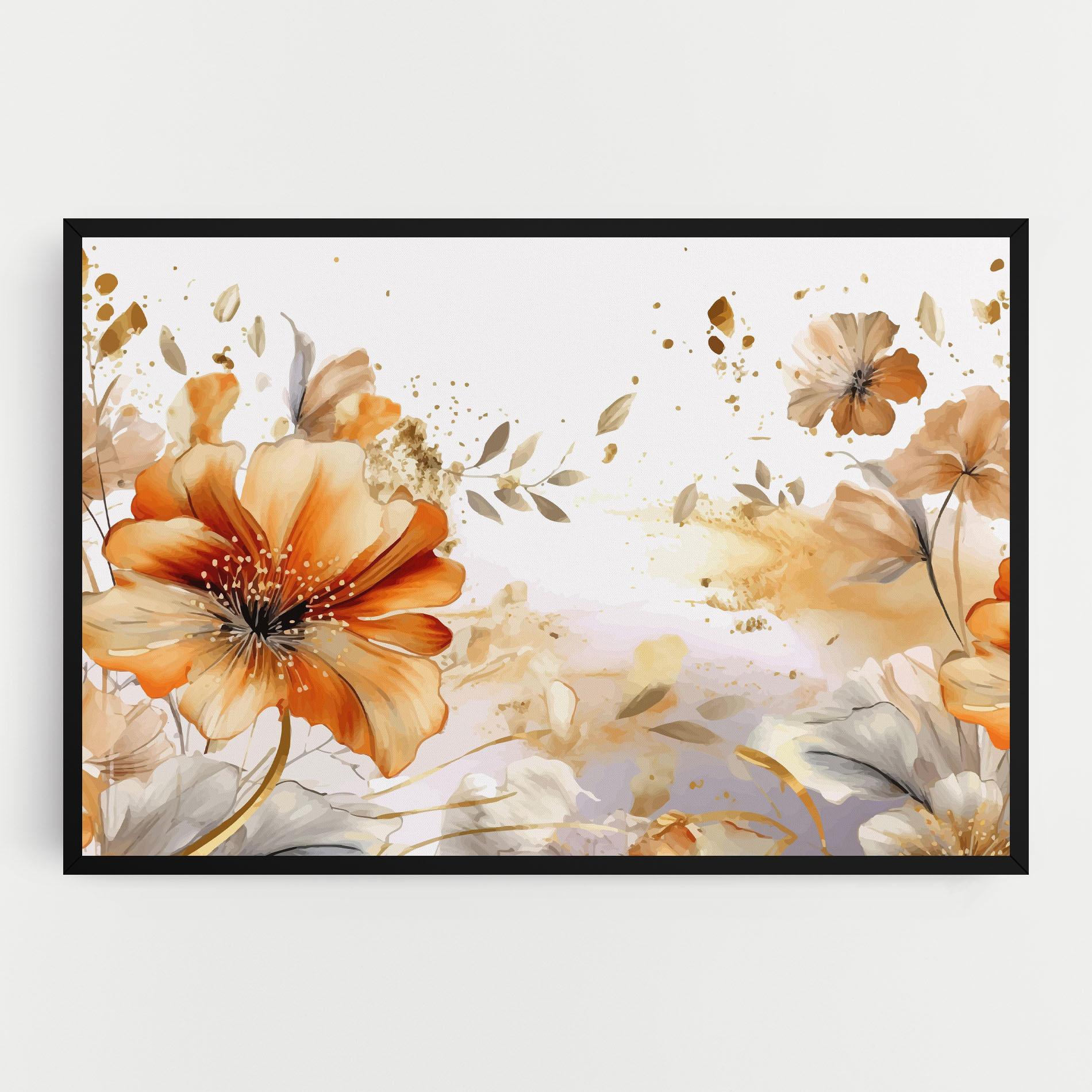 Tablou Canvas Gold Orange Poppy mockup 0