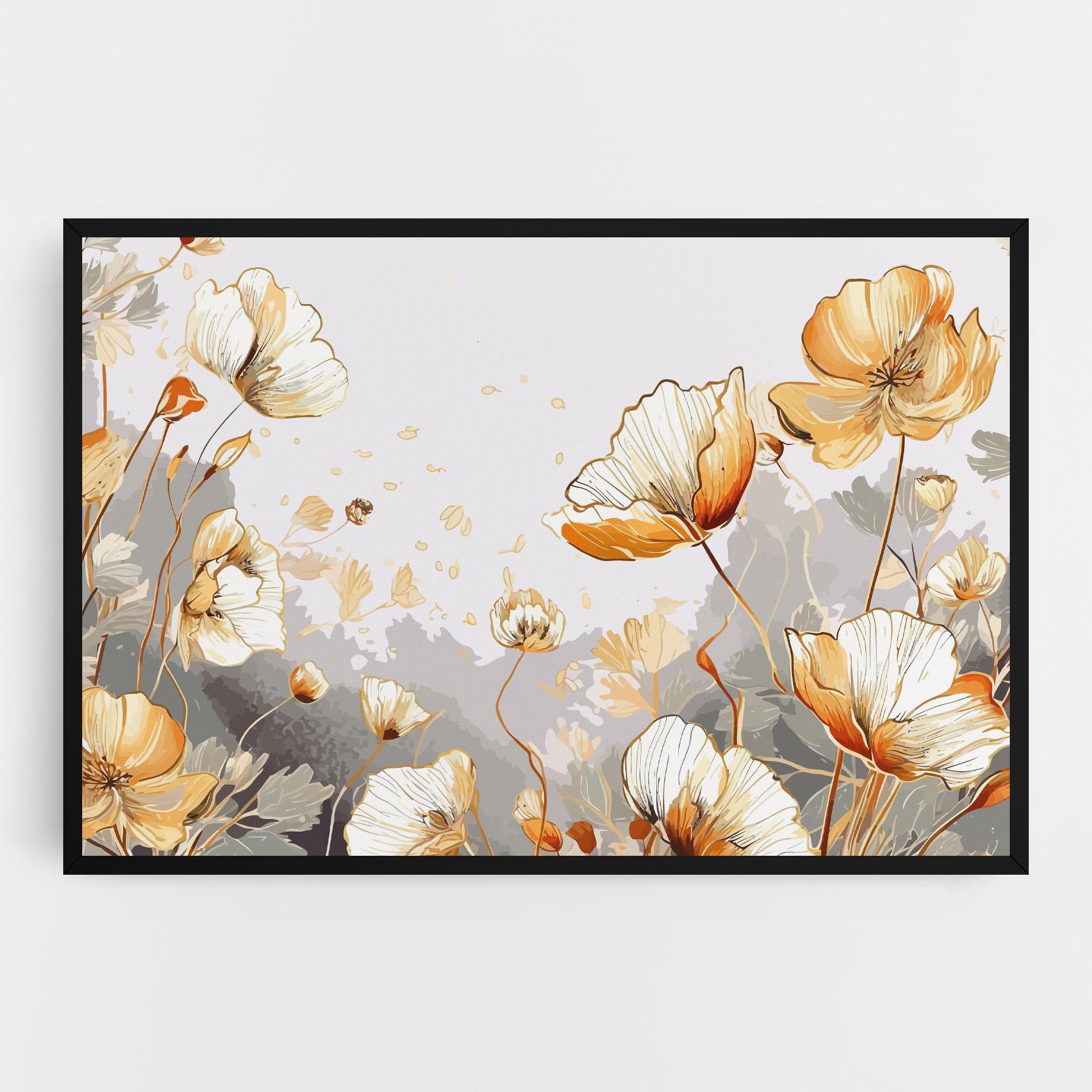 Tablou Canvas Gold Poppies mockup 0