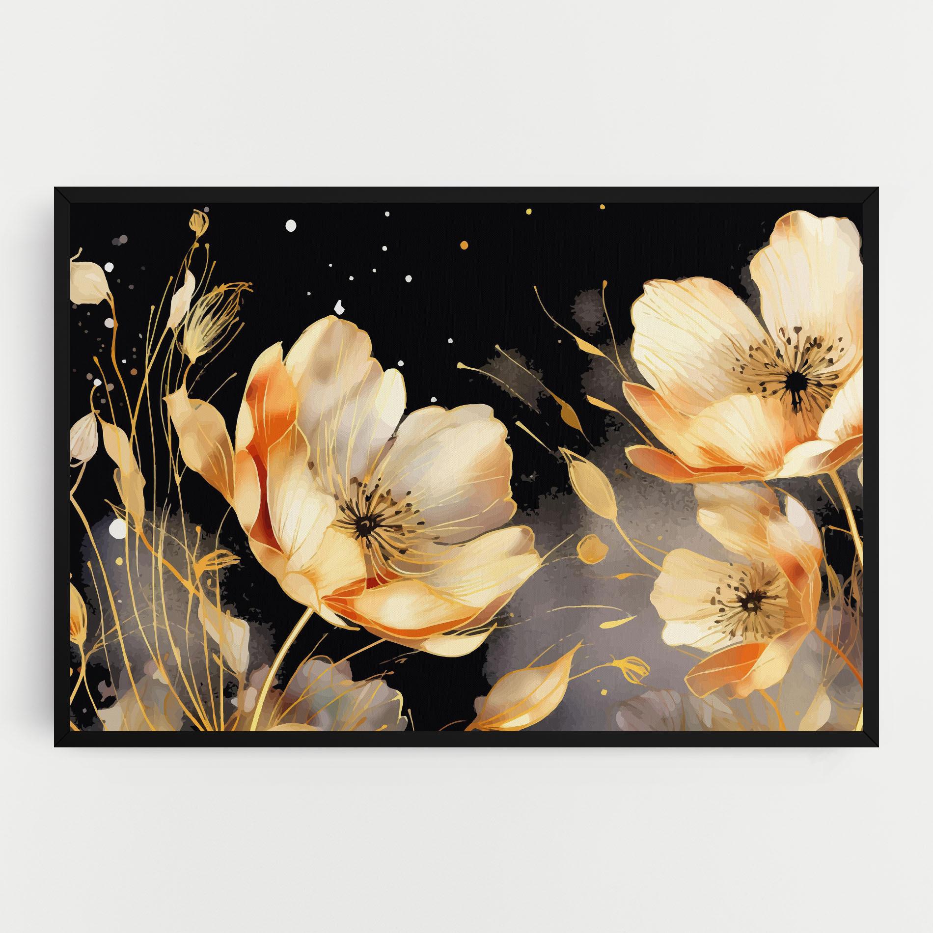 Tablou Canvas Gold Poppy Black mockup 0