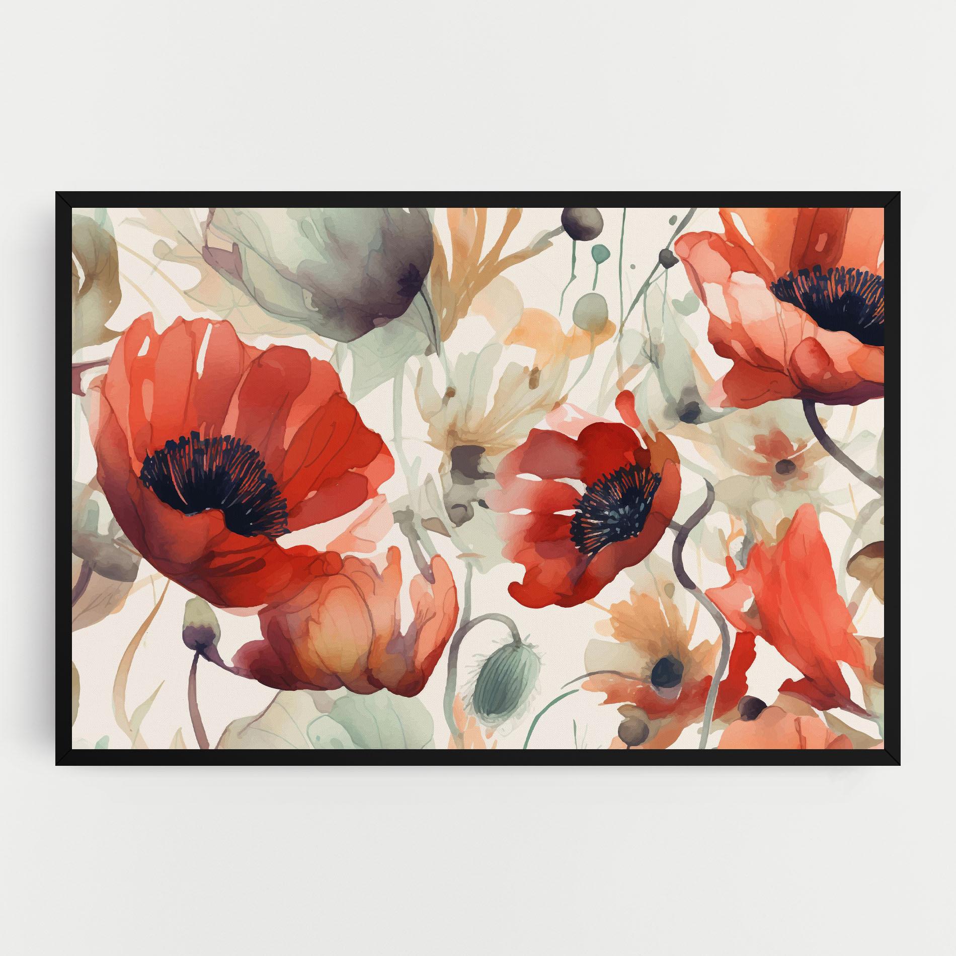 Tablou Canvas Poppy Red Cream mockup 0