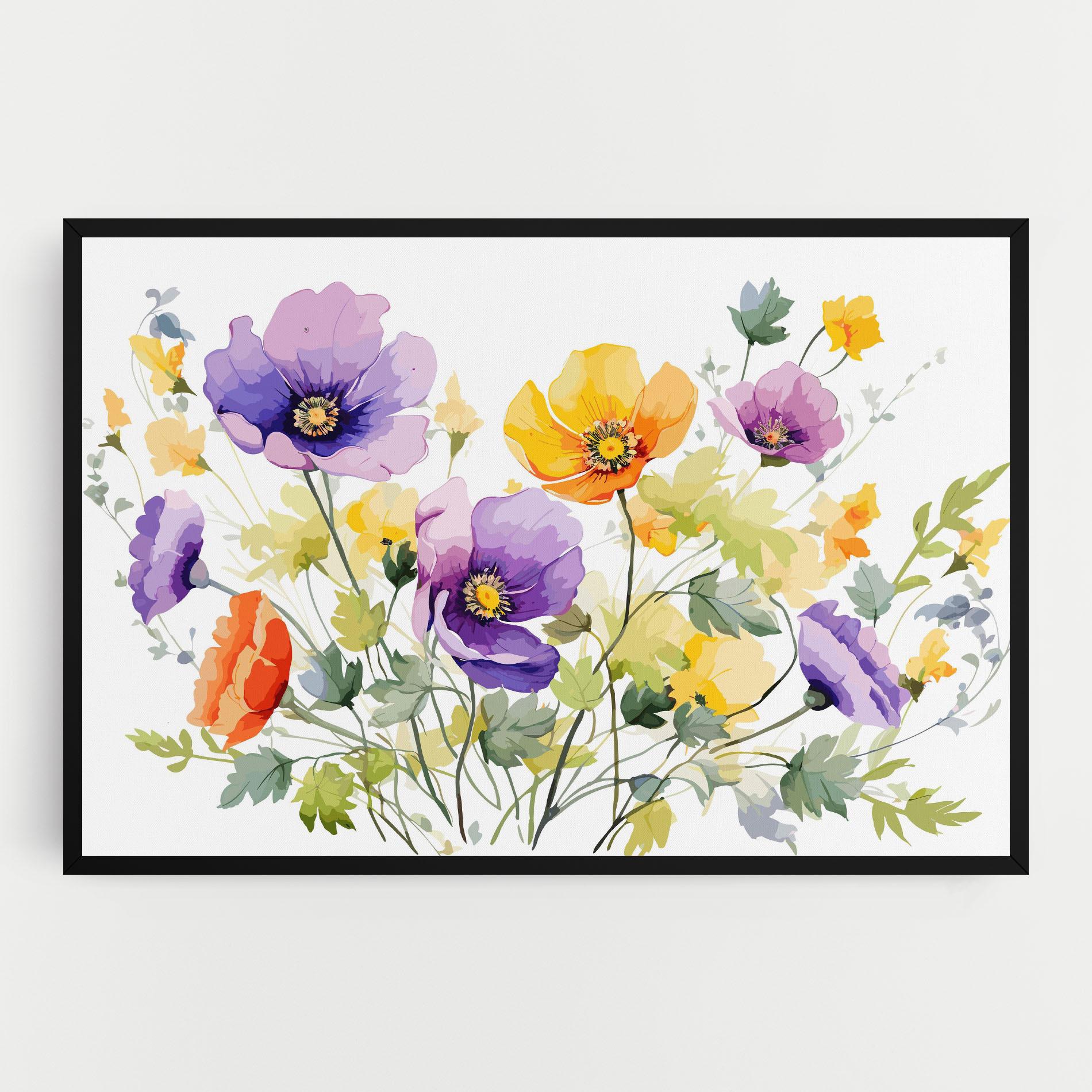 Tablou Canvas Purple Orange Poppy mockup 0