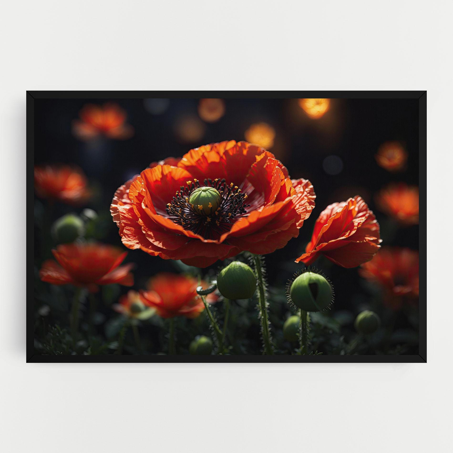 Tablou Canvas Red Poppy Close Up mockup 0