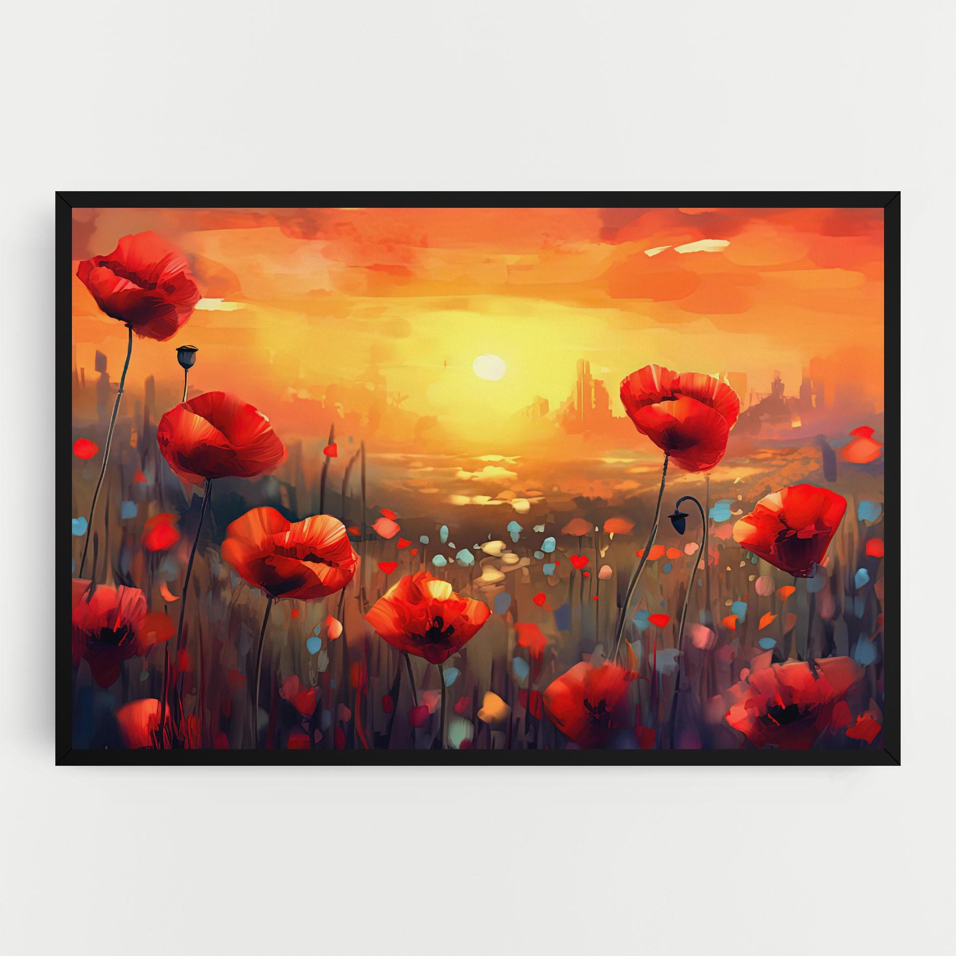Tablou Canvas Sunrise Painting Poppies mockup 0