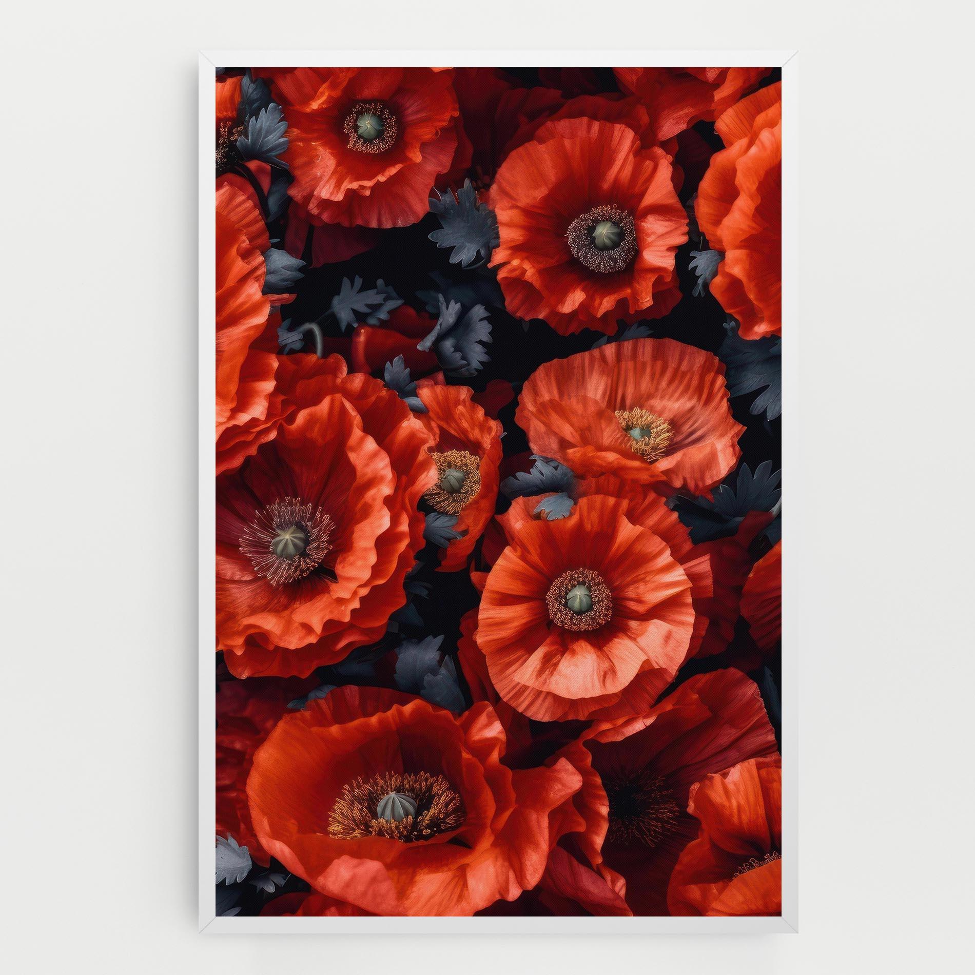 Tablou Canvas Black Red Poppies mockup 0