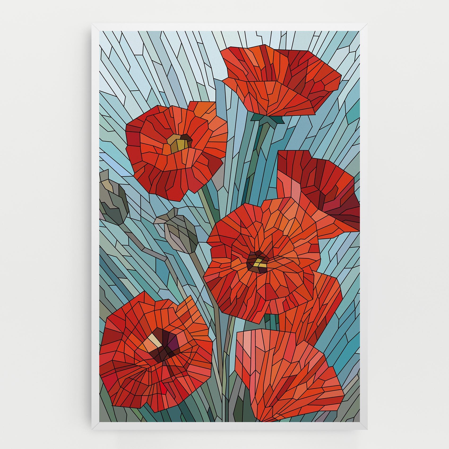 Tablou Canvas Blue Glass Poppy mockup 0