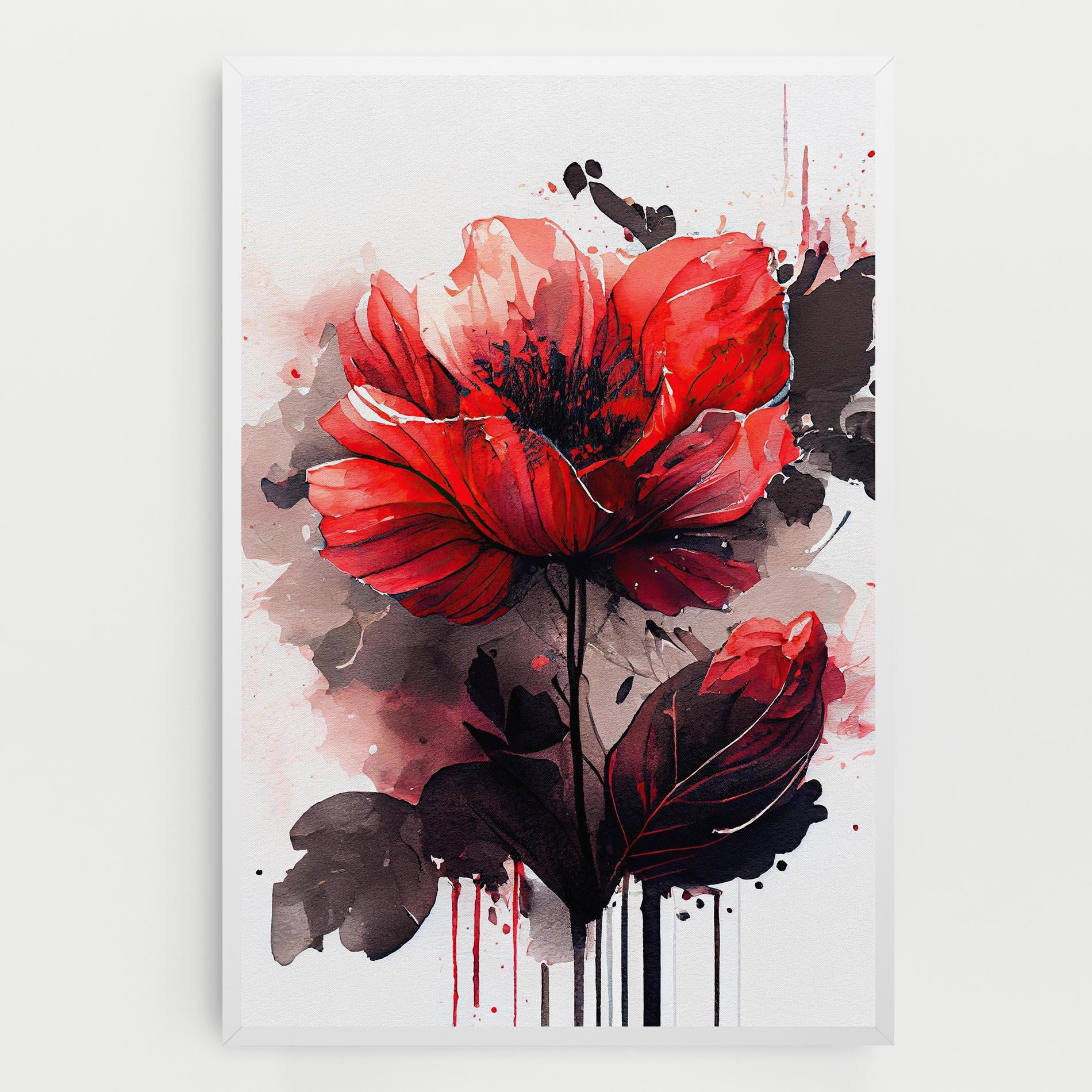 Tablou Canvas Watercolor Poppy mockup 0
