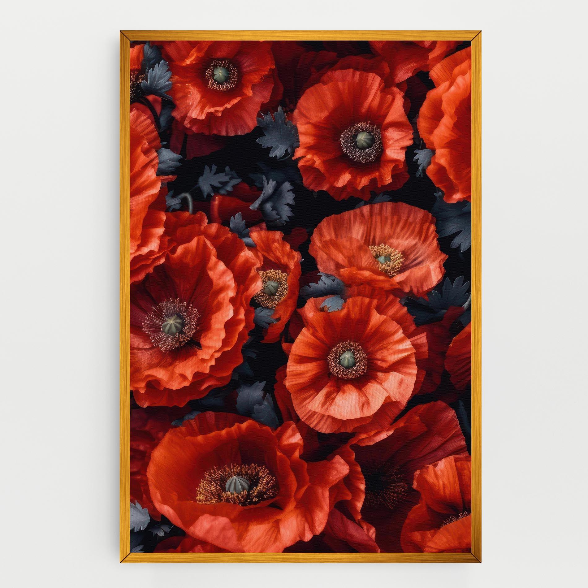 Tablou Canvas Black Red Poppies mockup 0