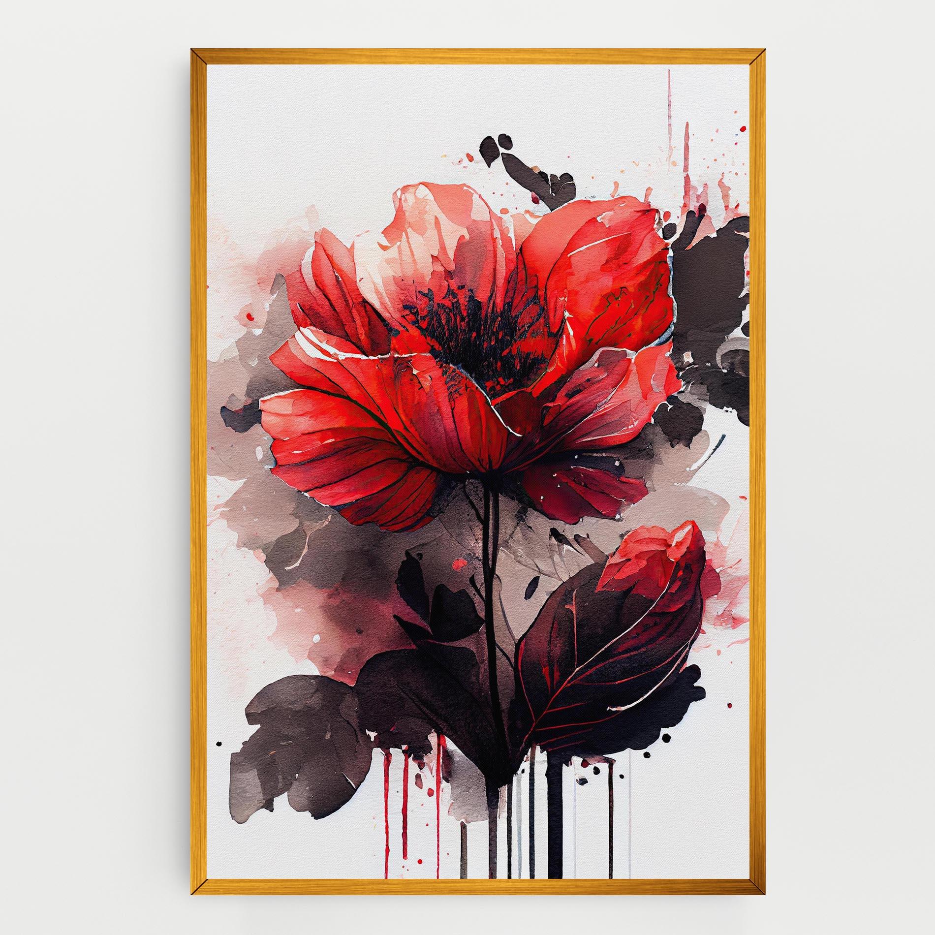 Tablou Canvas Watercolor Poppy mockup 0